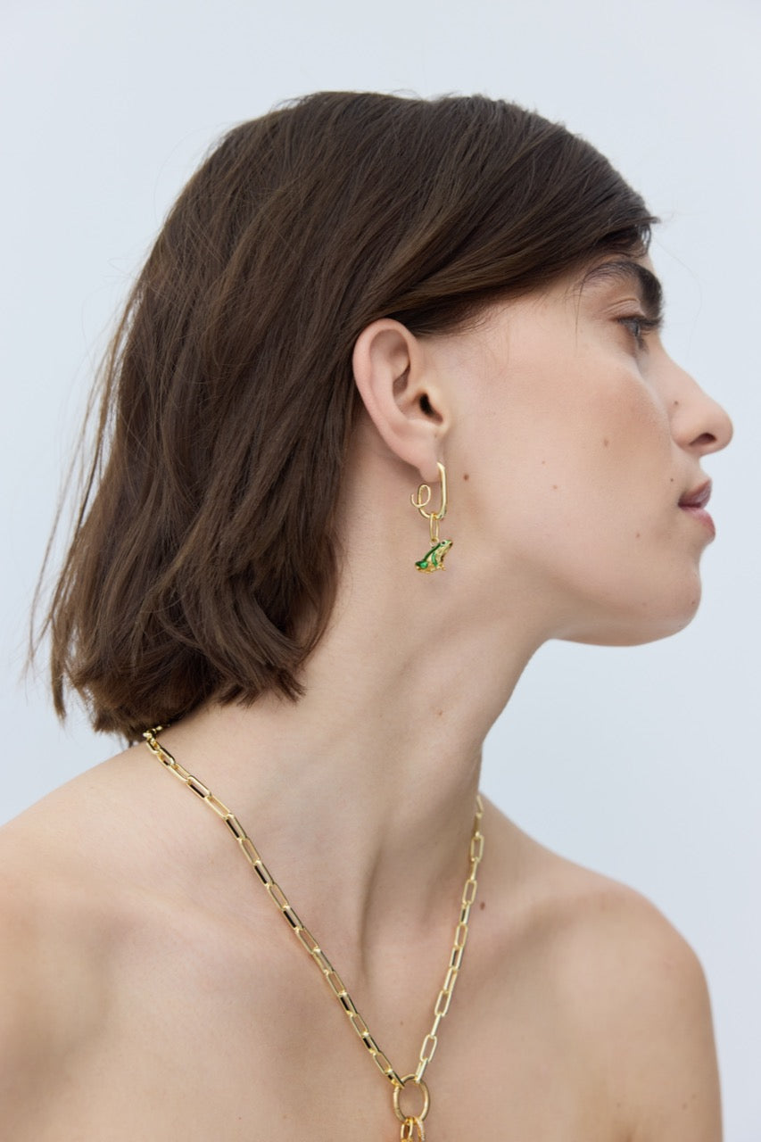 Gold Post Hoop Earrings | AYPE1011