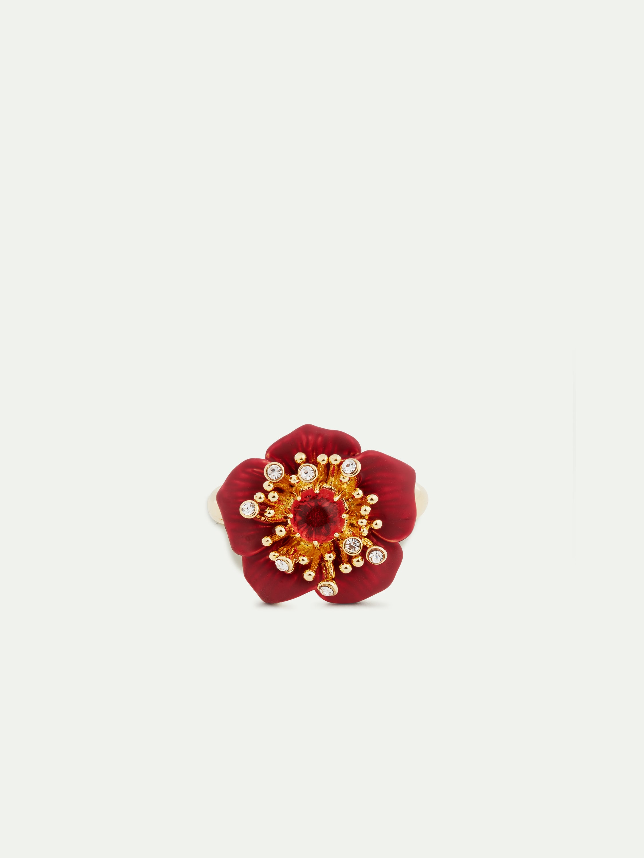 Fine Ring With Red Hellebore Flower | AUVH6031