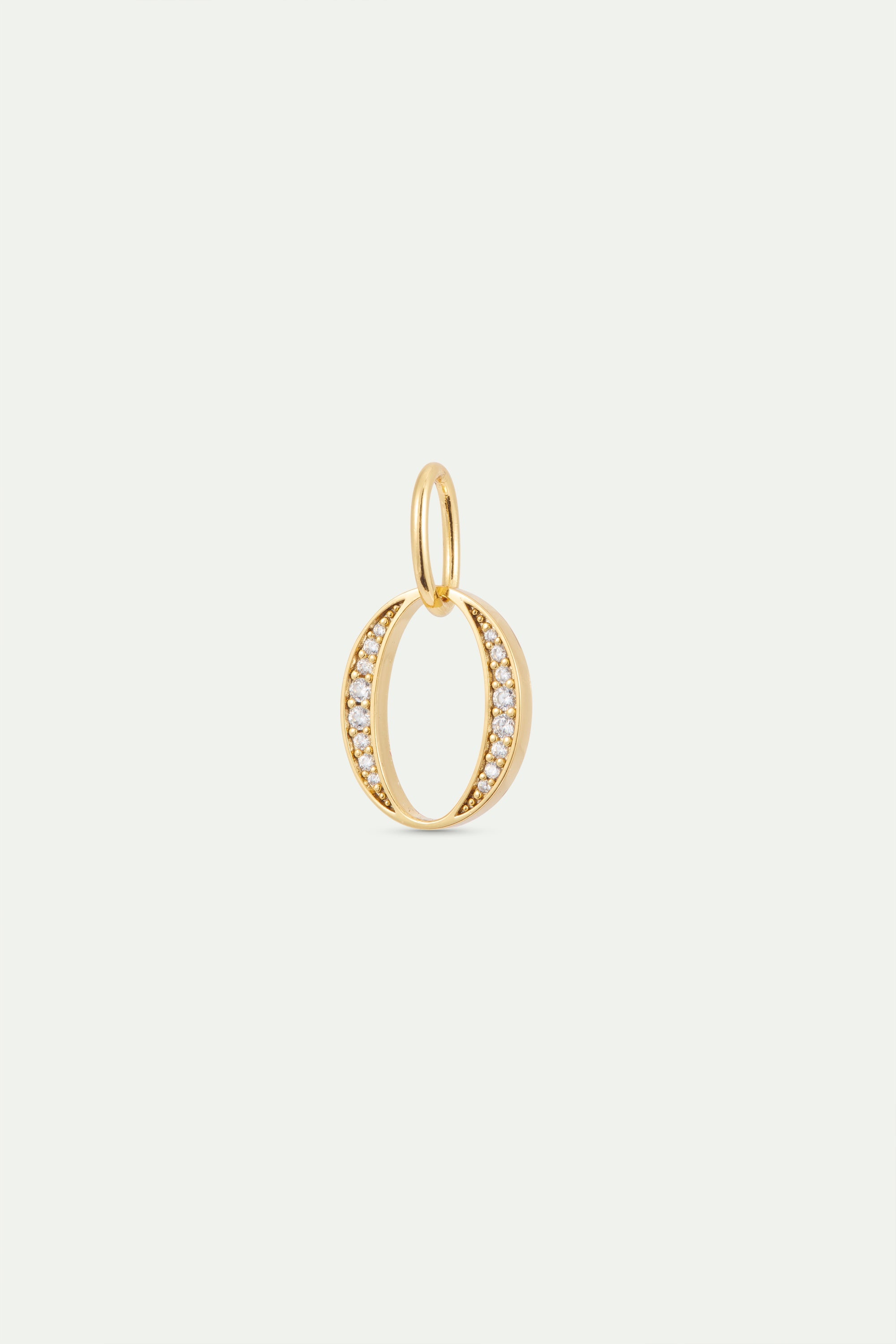 Gold Letter O Pendant With Crystals | AYAB4151