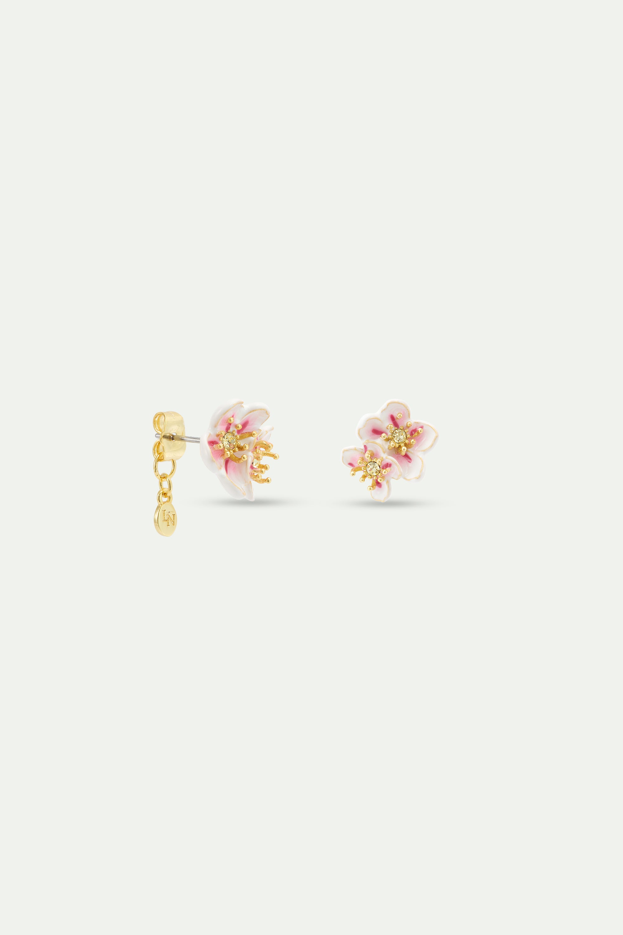 Pair of Mini White Cherry Blossom Earrings | AYHM1021