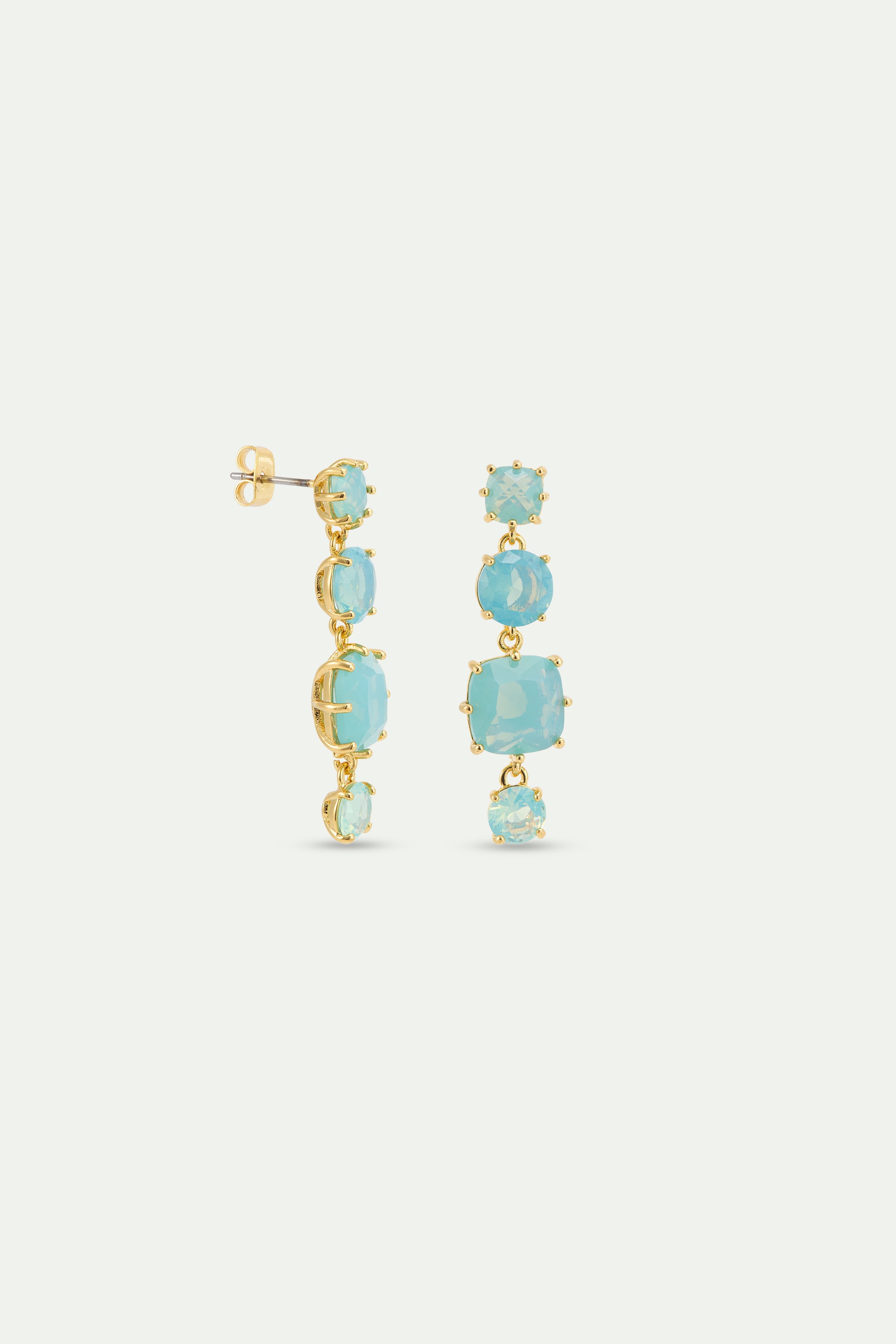 Glacier Blue Diamantine 4 Stone Earrings | AYLD1202