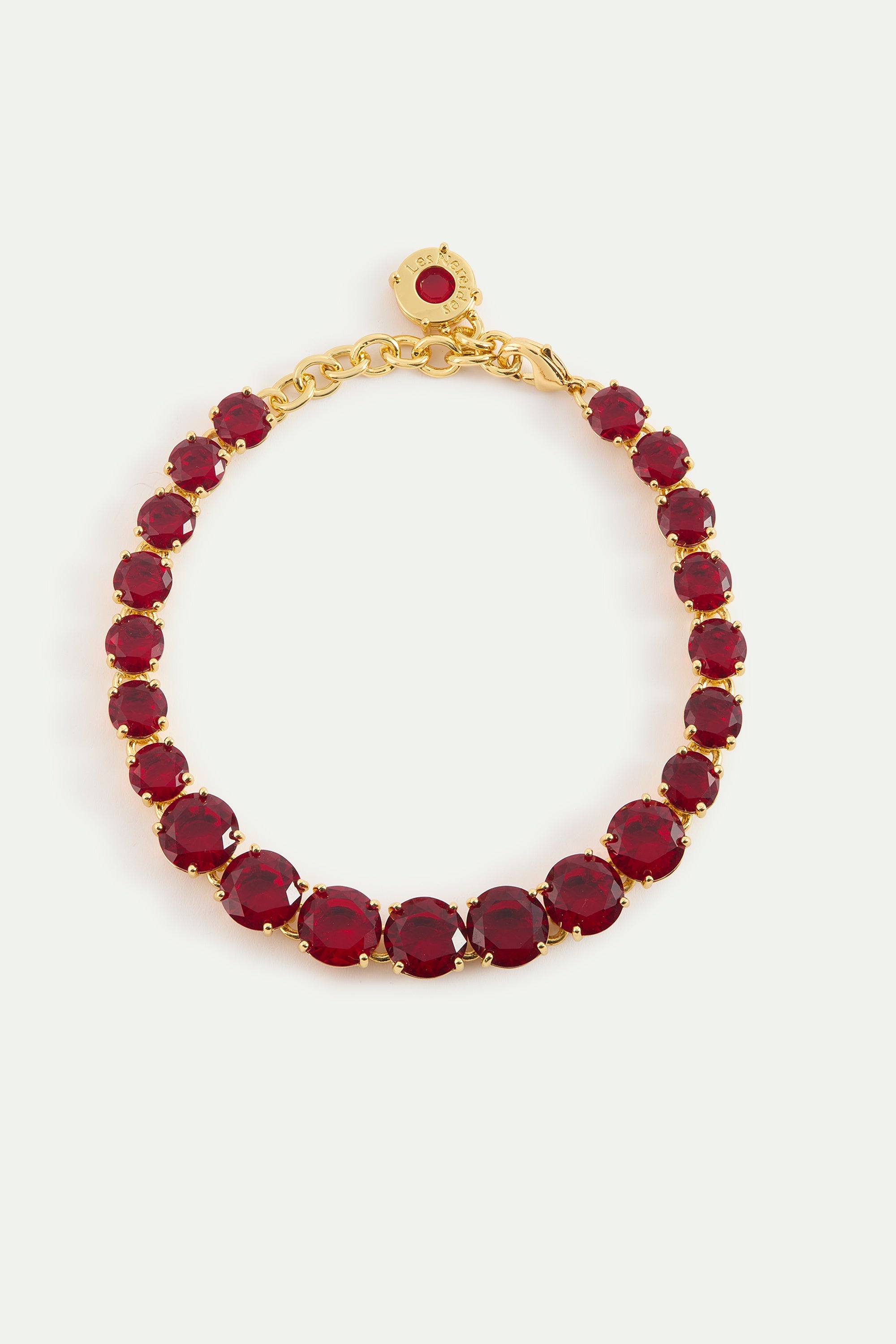 Single Row Garnet Red Diamantine Bracelet | AYLD2523