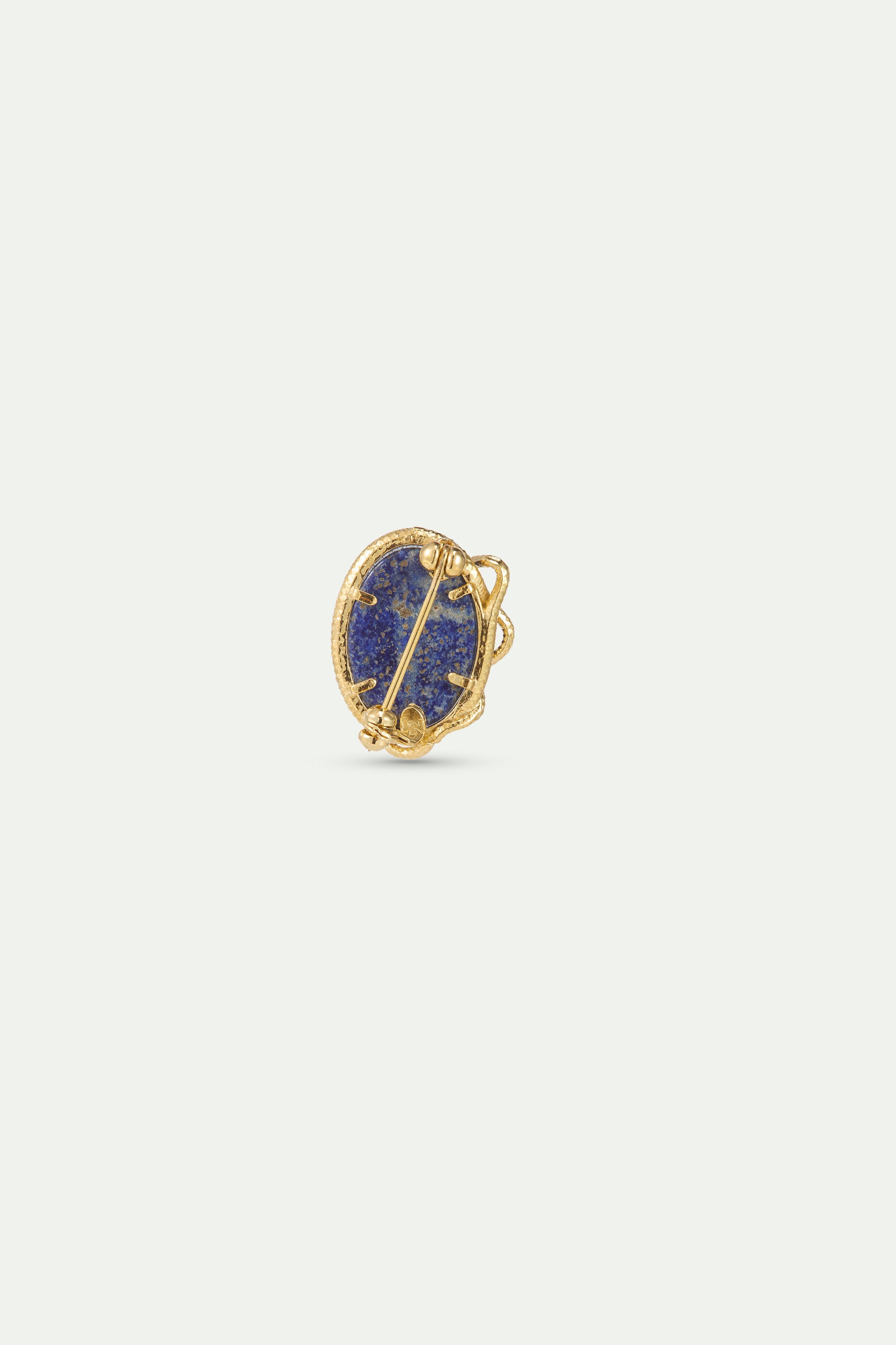Lapis Lazuli, Turquoise and Gold Snake Brooch | AYVA5011