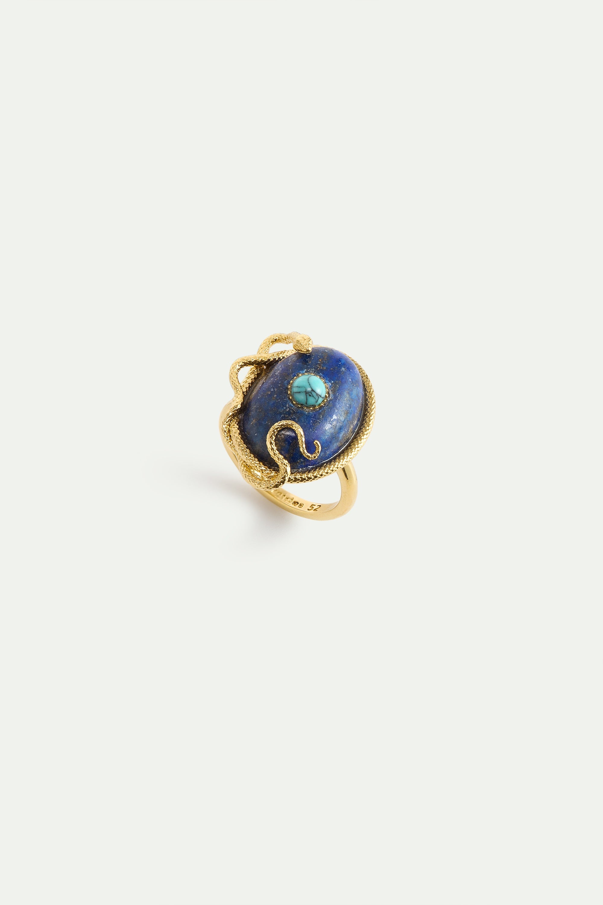 Lapis Lazuli, Turquoise and Gold Snake Ring | AYVA6011