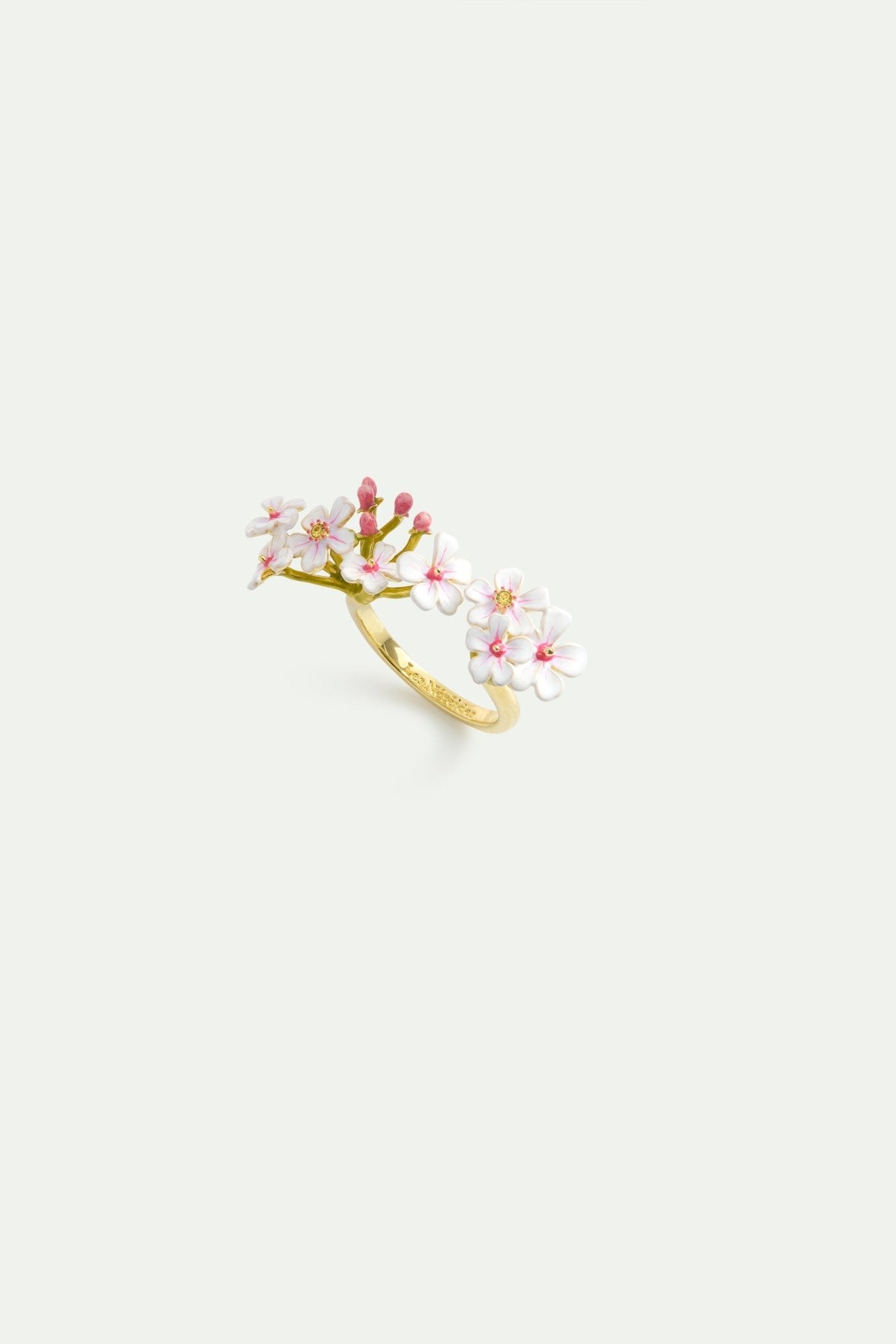 Adjustable Ring With White And Pink Hawthorns | AYDF6021 - Les Nereides
