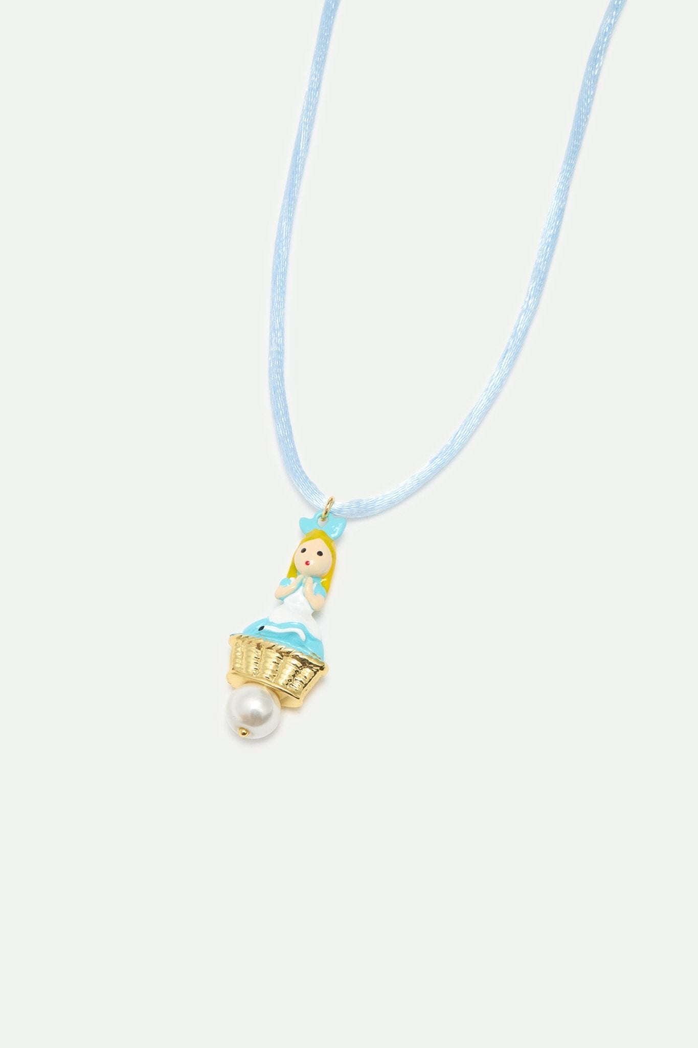 Alice And Imitation Pearl Blue Pendant Necklace | AYCN3071 - Les Nereides