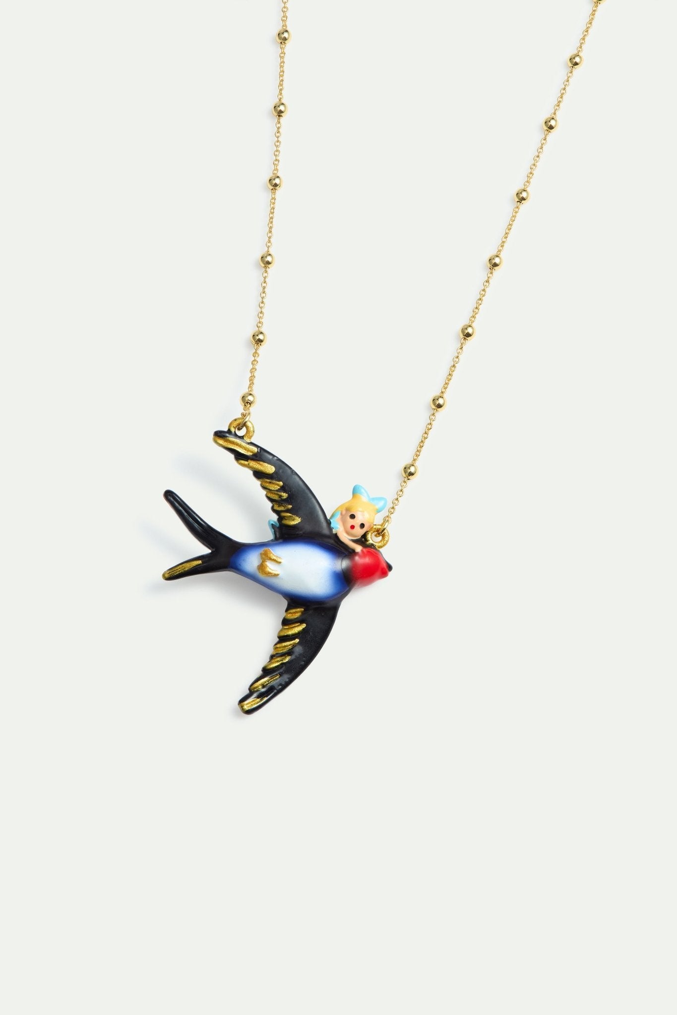 Alice And Swallow Blue Necklace | AYCN3051 - Les Nereides