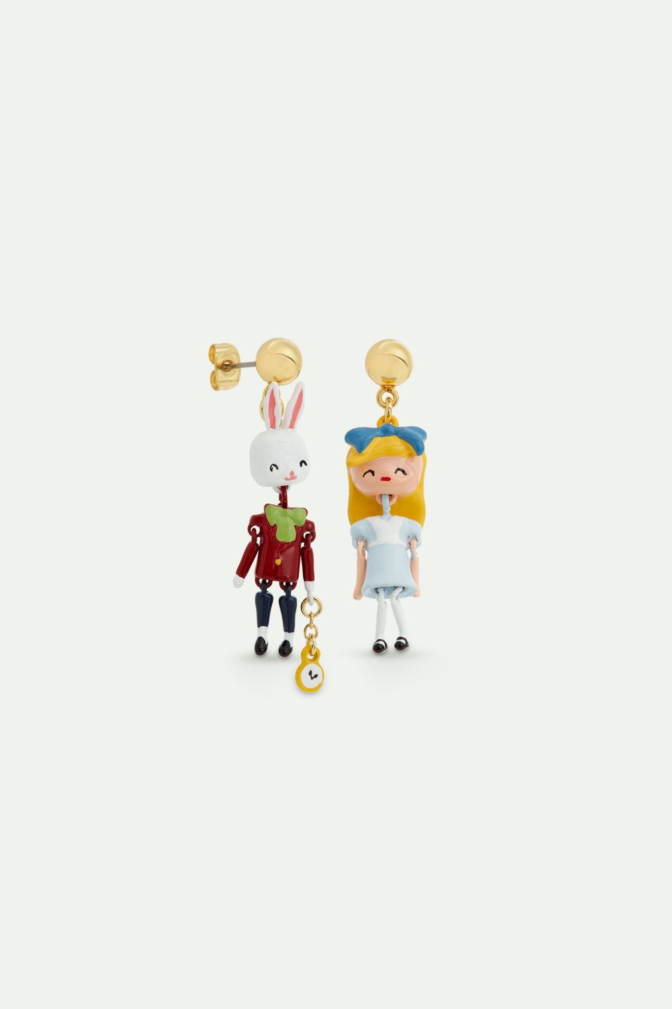 Alice in Wonderland and White Rabbit earrings | AVPO1031 - Les Nereides