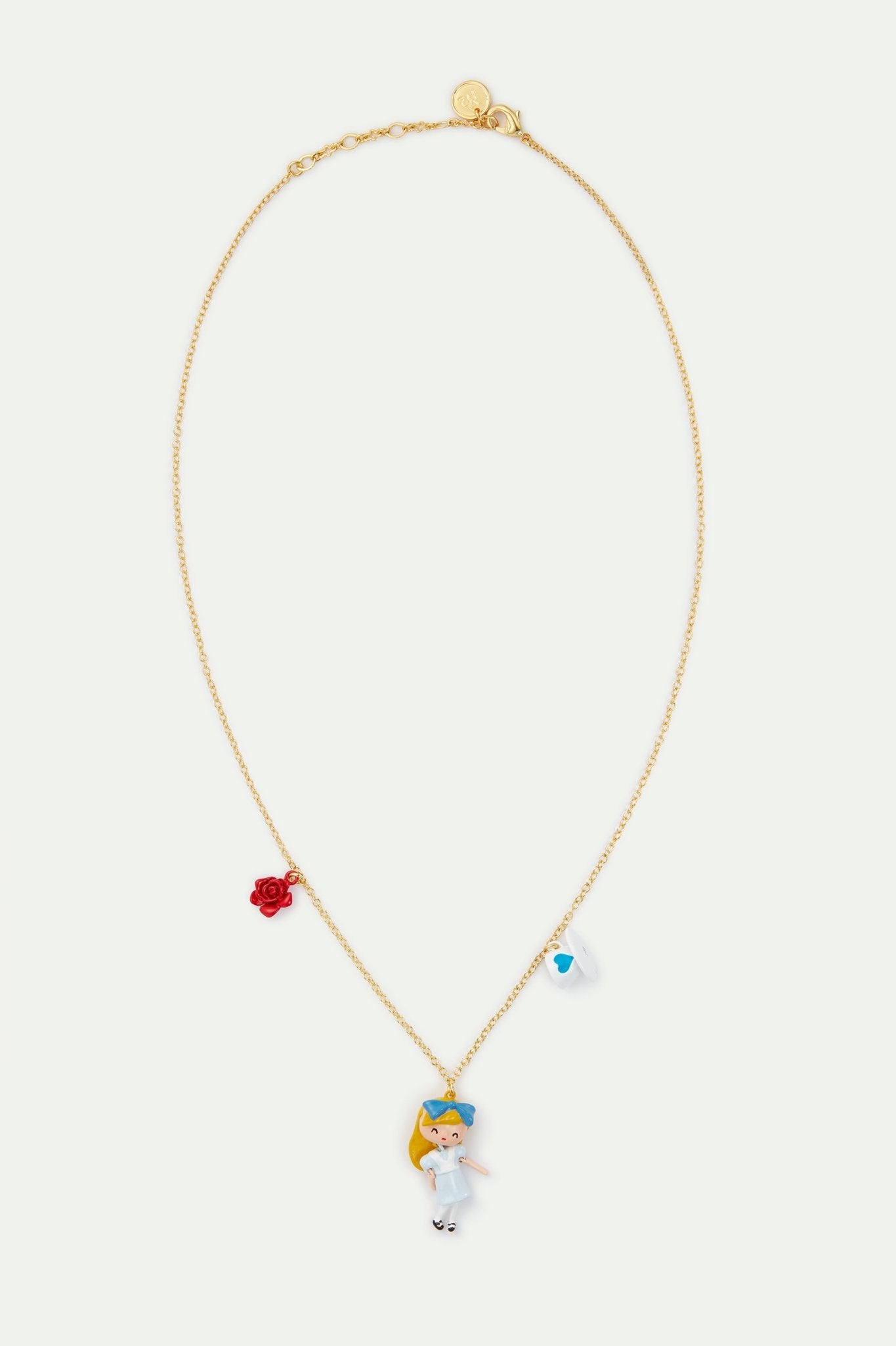 Alice in Wonderland, tea cup and rose pendant necklace | AVPO3051 - Les Nereides