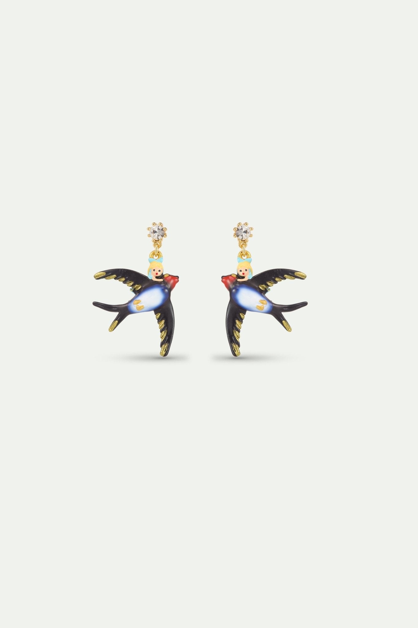 Alice, Swallow And Crystal Earrings | AYCN1011 - Les Nereides