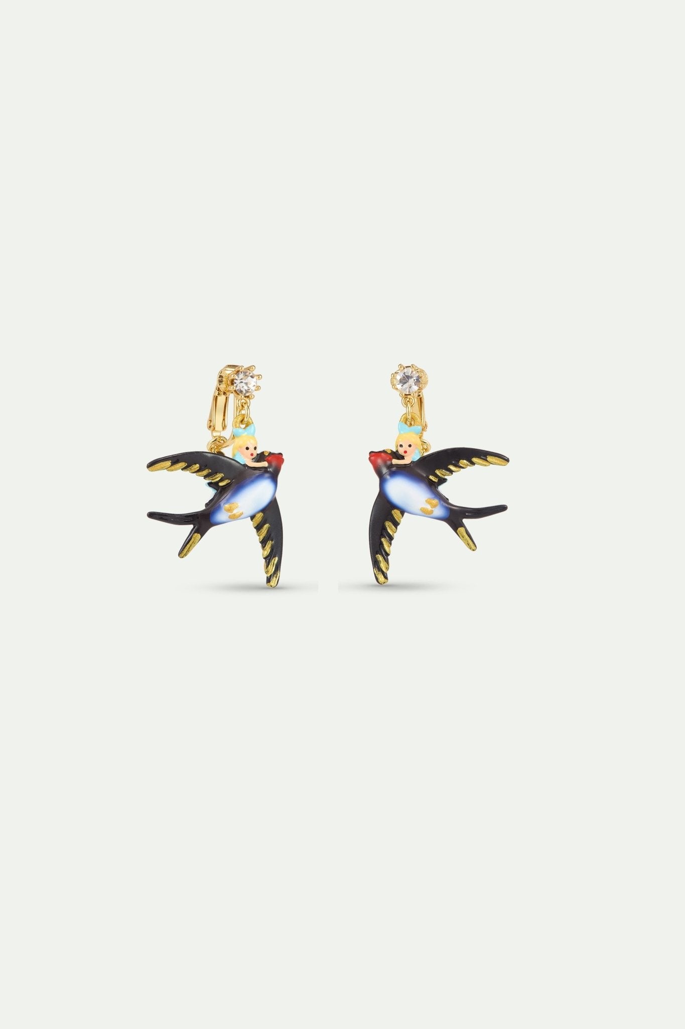 Alice, Swallow And Crystal Earrings | AYCN1011 - Les Nereides