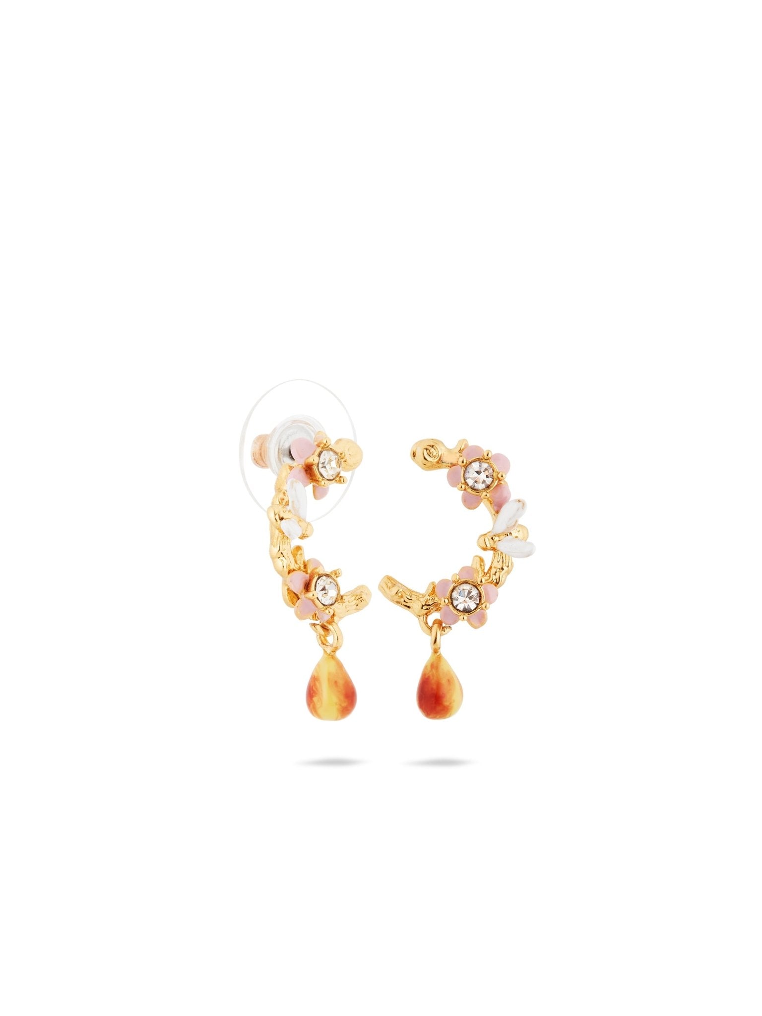 Apple Blossom, Pear And Bee Hoop Earrings | AUDC1041 - Les Nereides
