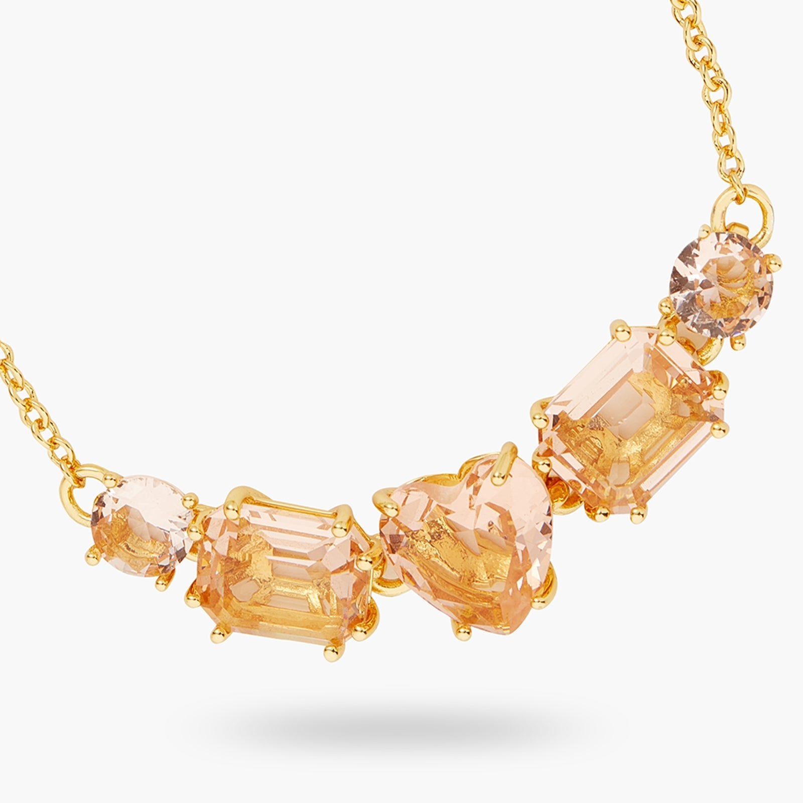 Apricot Pink Diamantine 5 Stone Fine Bracelet | ATLD2141 - Les Nereides