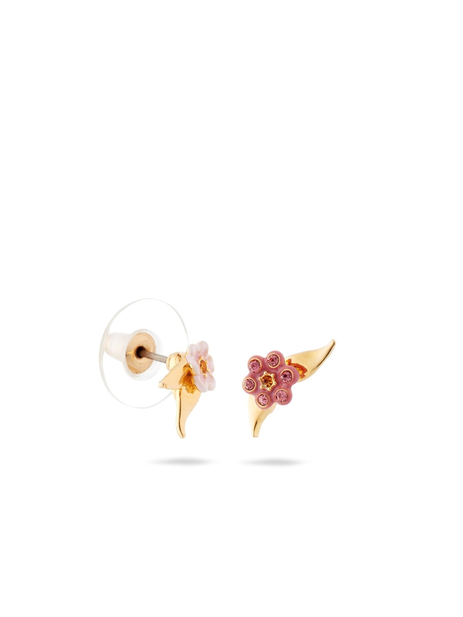 Asymmetrical Pink Jasmine Flower Earrings | AUSP1091 - Les Nereides