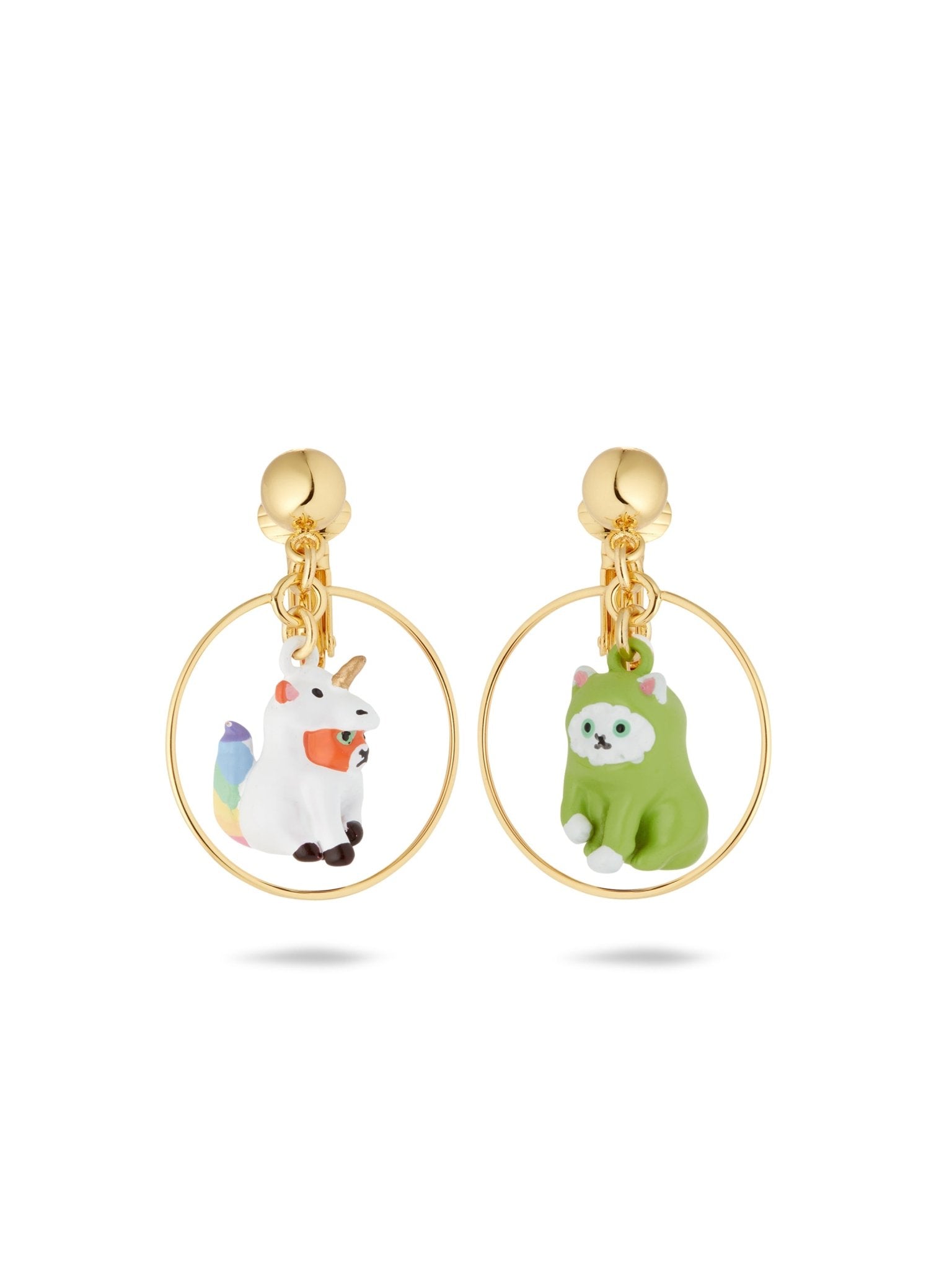Asymmetrical Unicorn And Dinosaur Earrings | AUFC1011 - Les Nereides