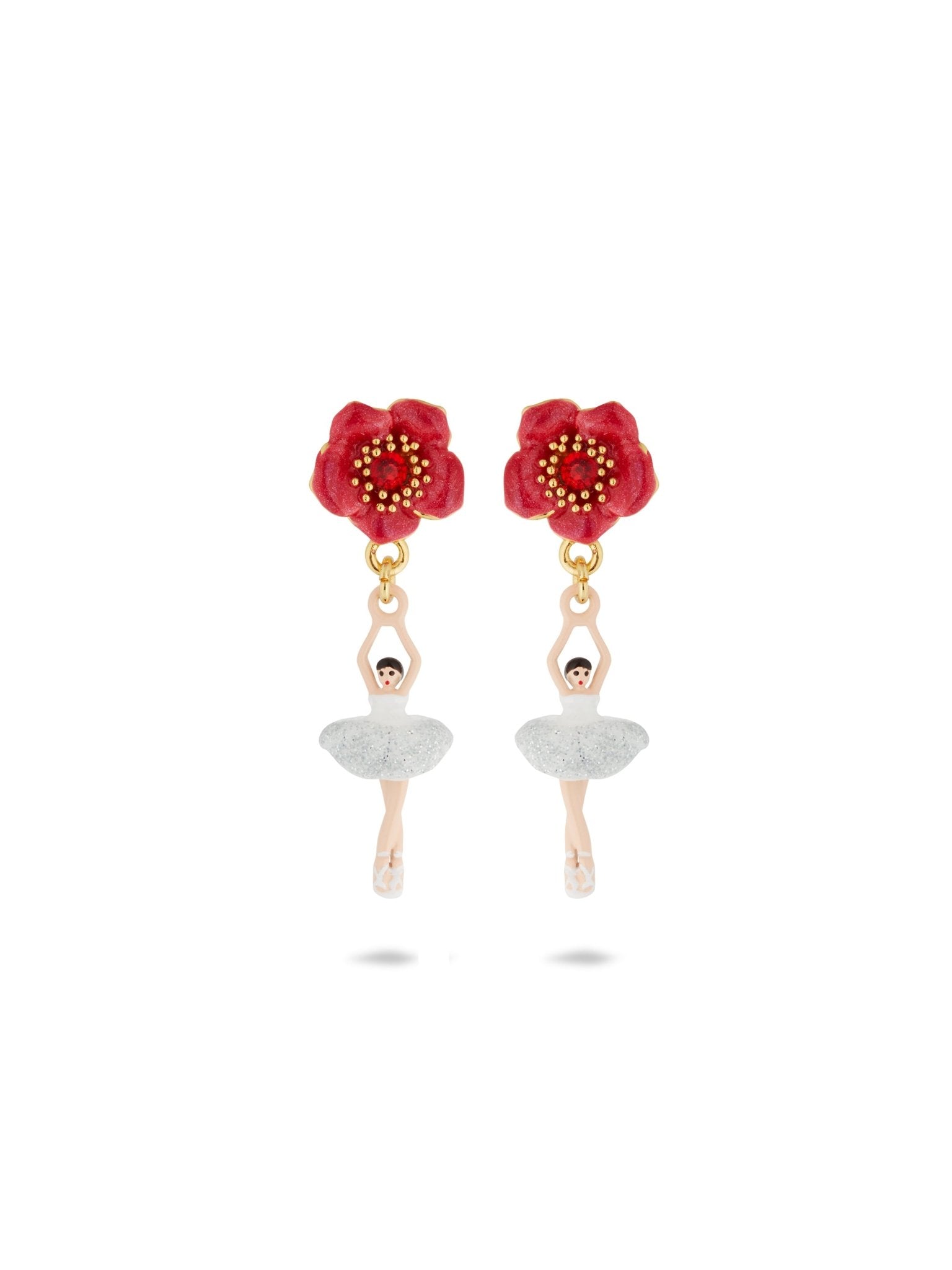 Ballerina And Red Flower Earrings | AUMDD1011 - Les Nereides