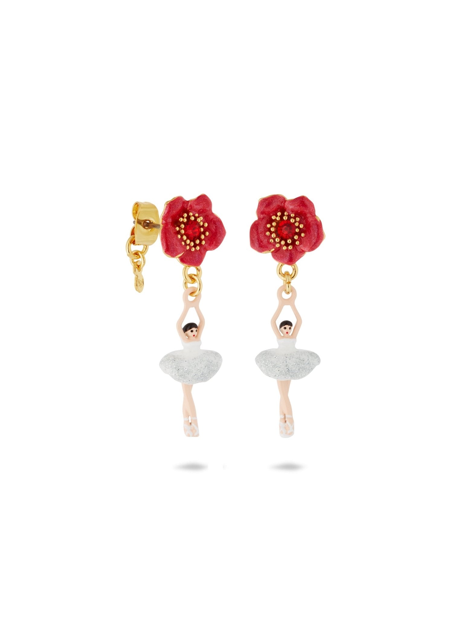 Ballerina And Red Flower Earrings | AUMDD1011 - Les Nereides