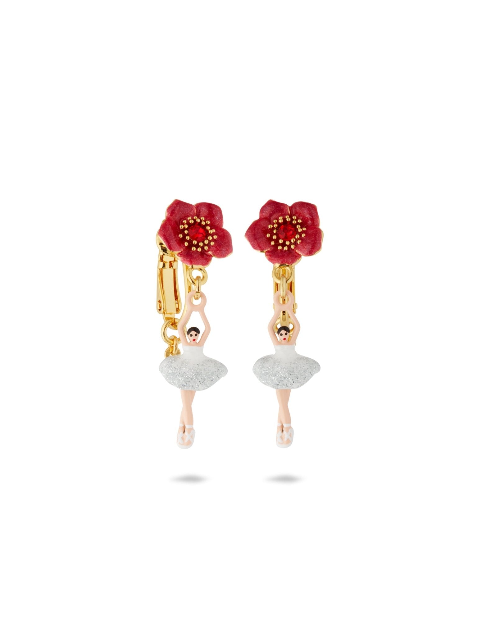 Ballerina And Red Flower Earrings | AUMDD1011 - Les Nereides