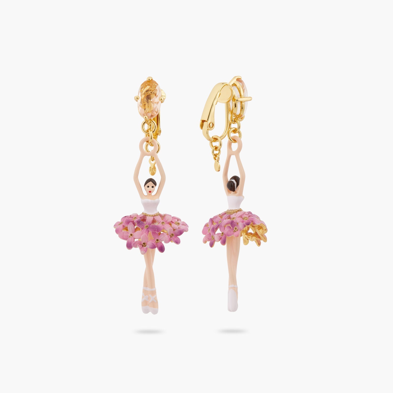 Ballerina, Stone And Enamelled Flower Bouquet Earrings | ATDD1151 - Les Nereides