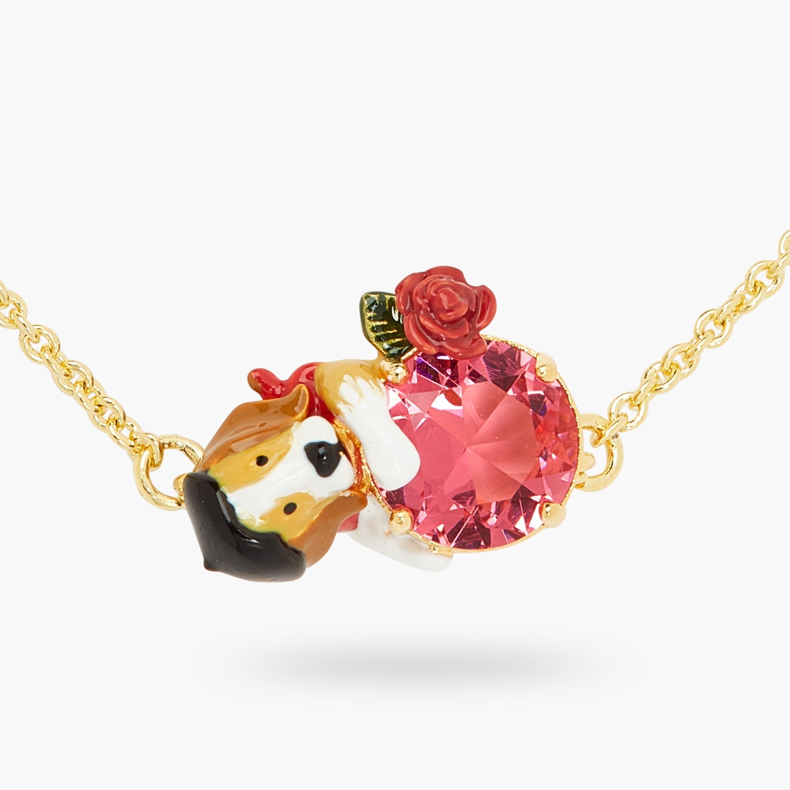 Beagle And Pink Cut Crystal Stone Fine Bracelet | ATPA2031 - Les Nereides