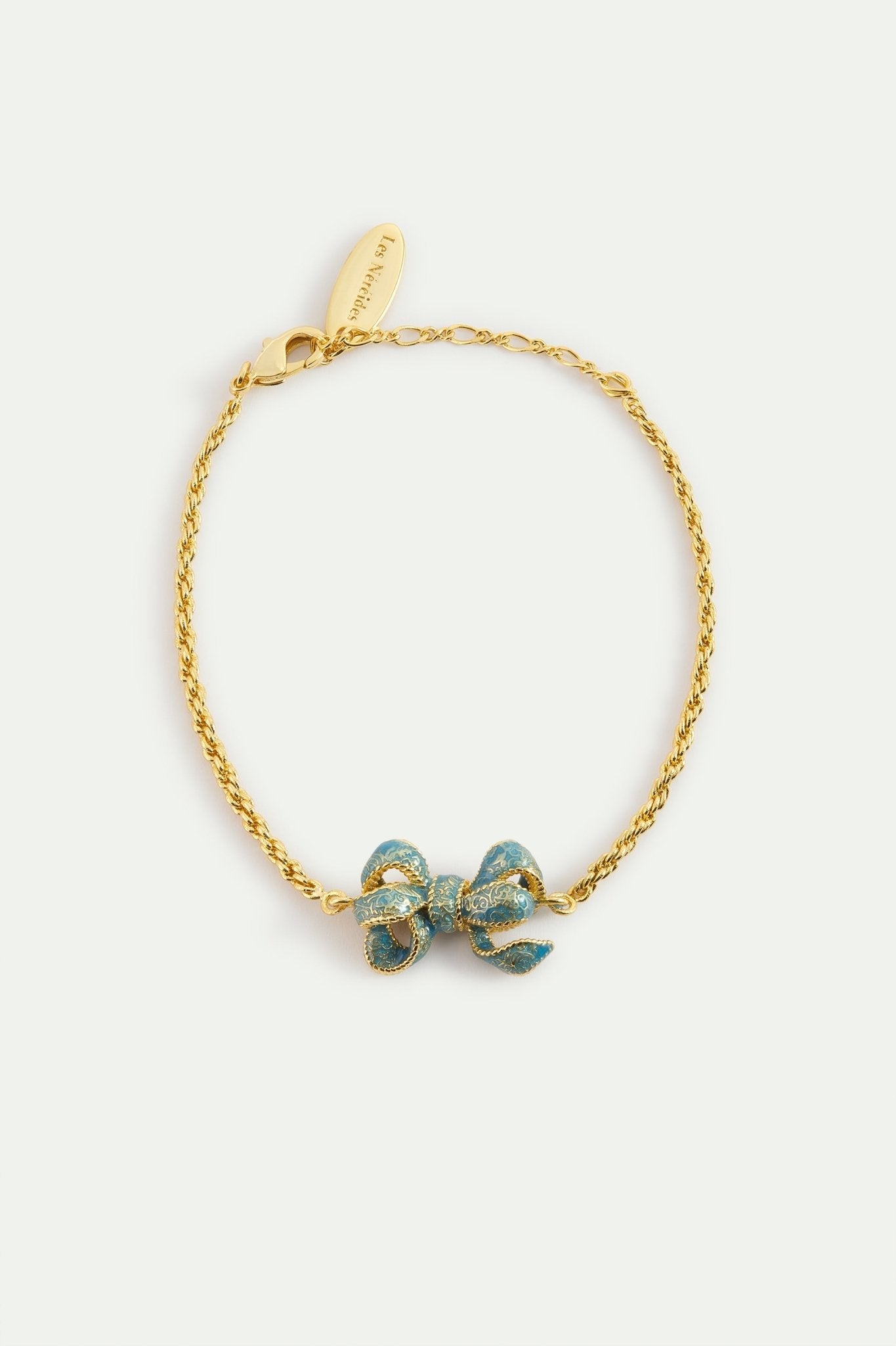 Blue And Gold Ribbon, And Cultured Pearl Bracelet | AYOP2021 - Les Nereides