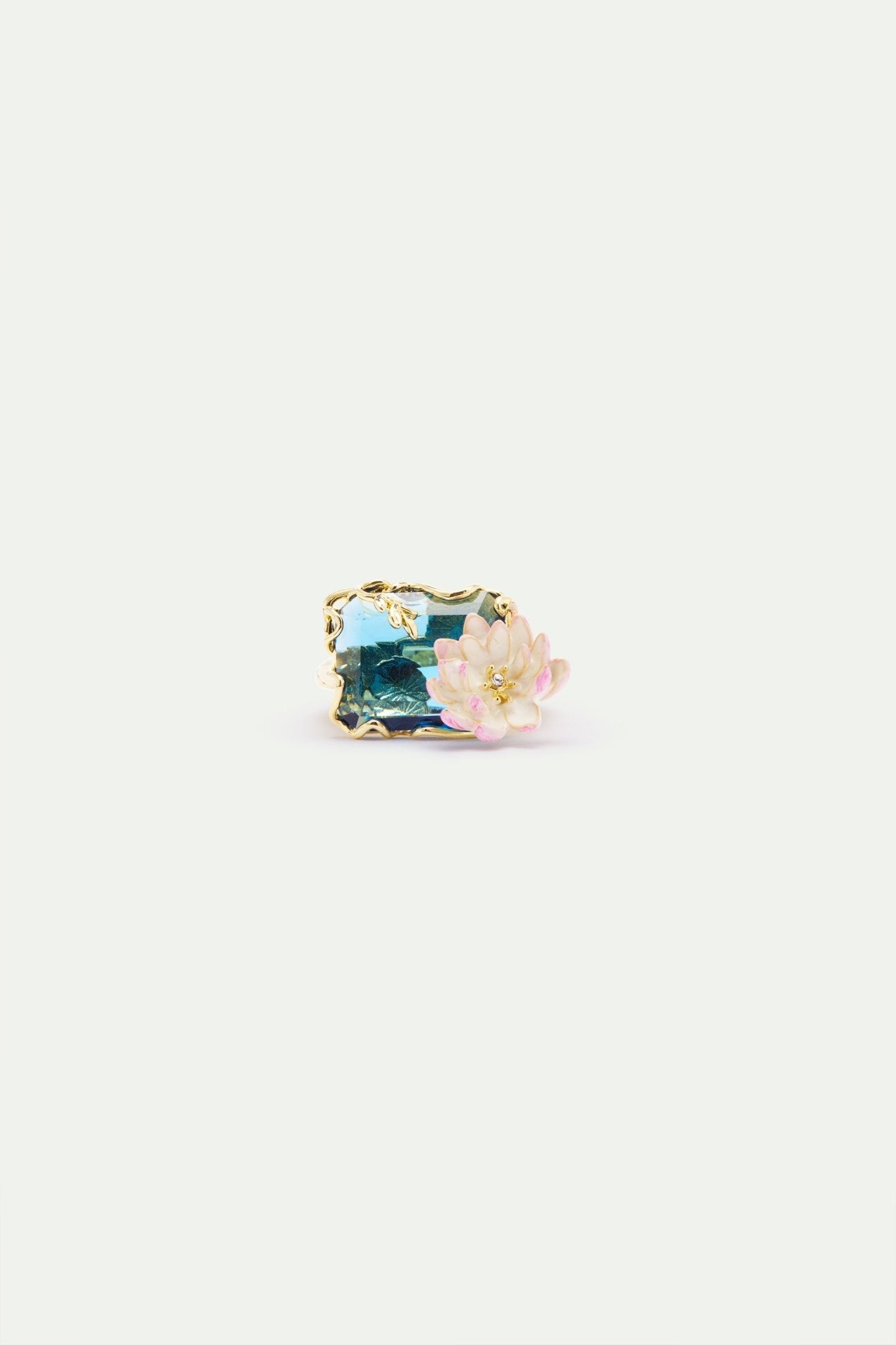 Blue And Pink Water Lily Pond Ring | AXON6021 - Les Nereides