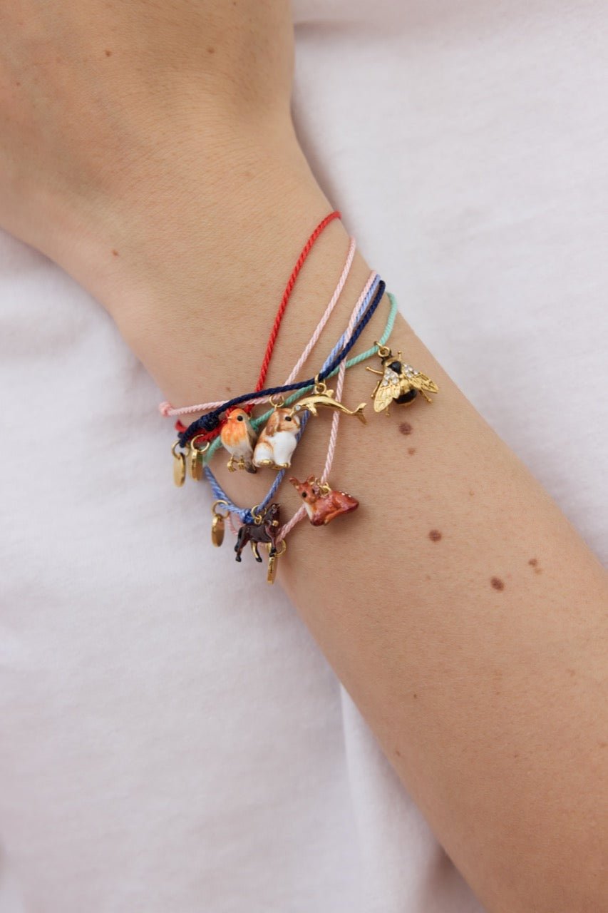 Blue Cord Gold Dolphin Bracelet | AYLA2101 - Les Nereides Paris