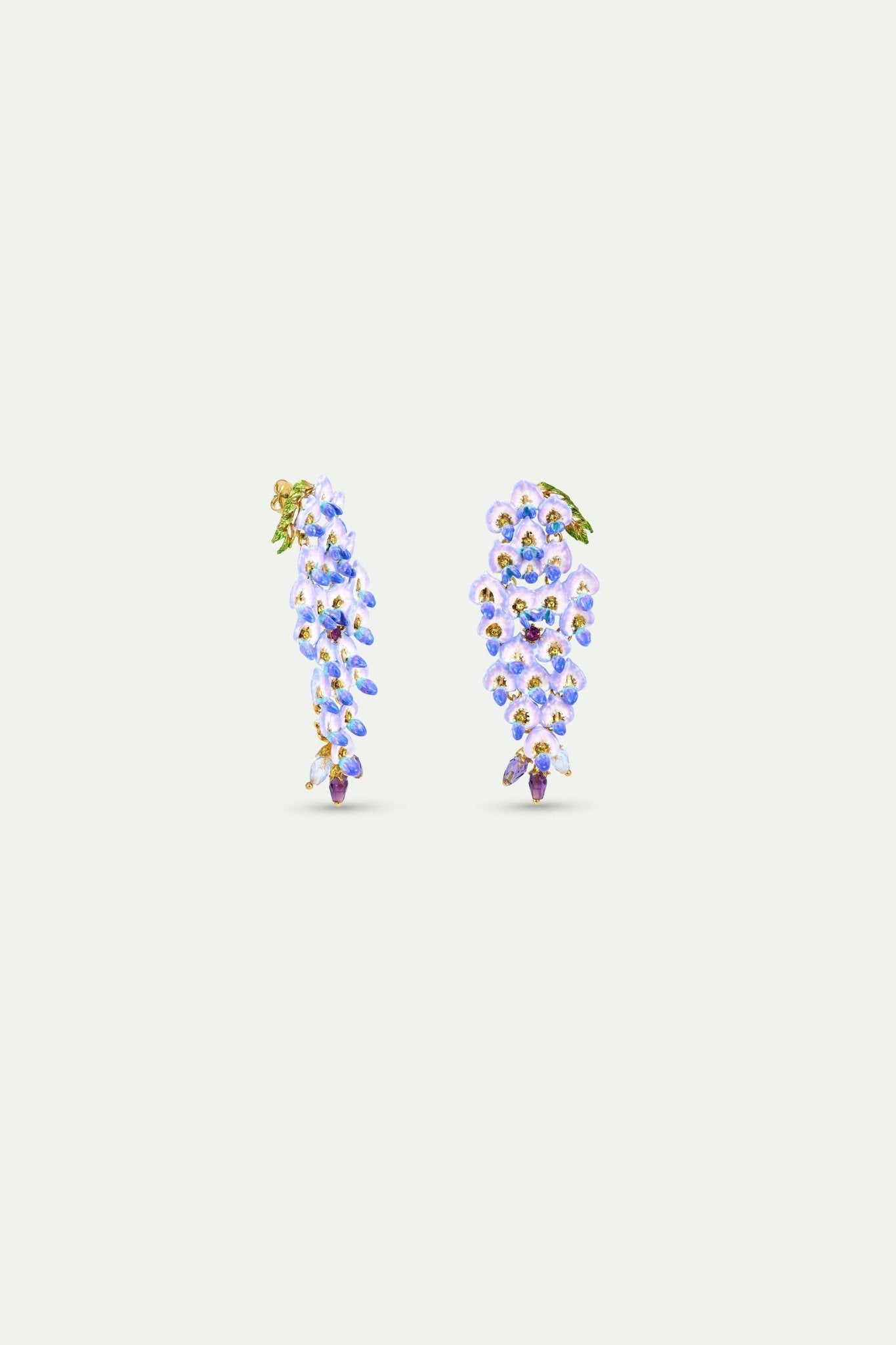 Blue Wisteria And Crystal Earrings | AXOF1051 - Les Nereides