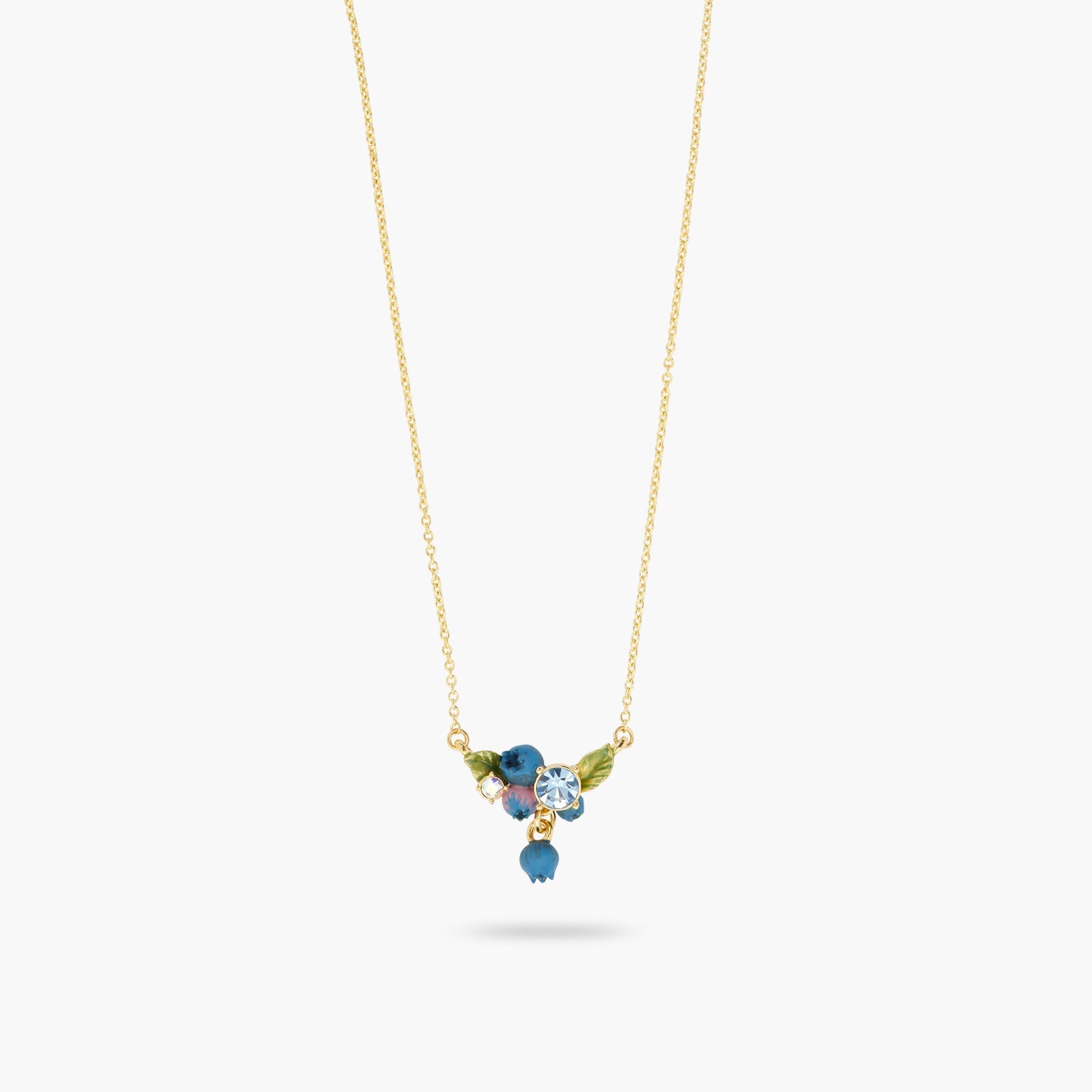 Blueberry And Round Cut Stone Statement Necklace | ATBG3051 - Les Nereides