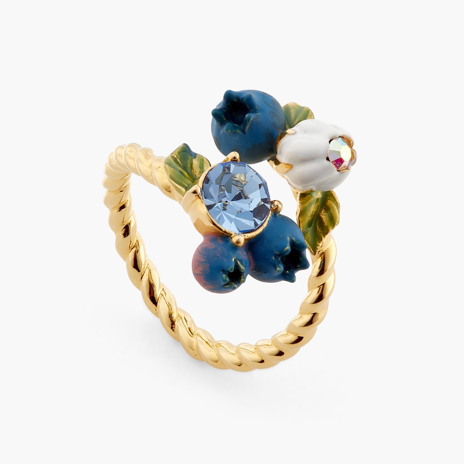 Blueberry And Round Stone Adjustable Ring | ATBG6031 - Les Nereides