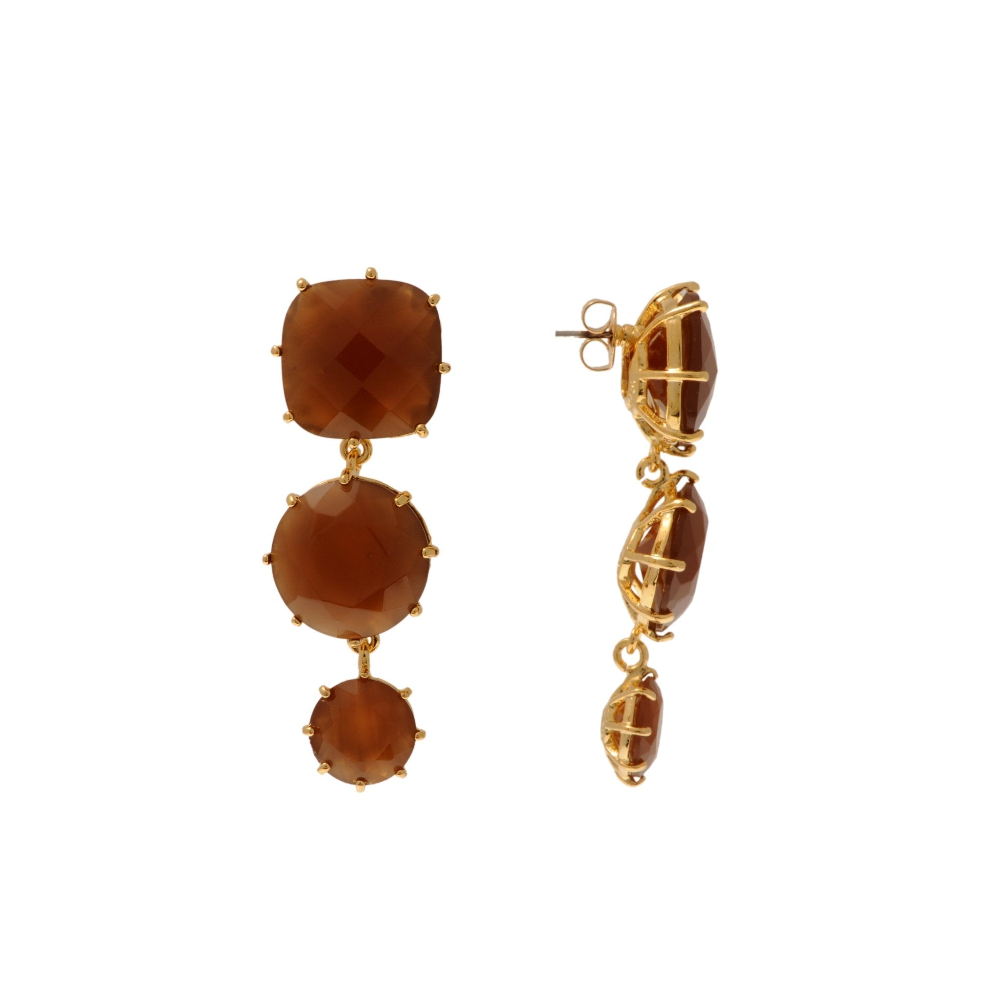 Bo La Diamantine Chocolate Earrings | WLD136C/1 - Les Nereides