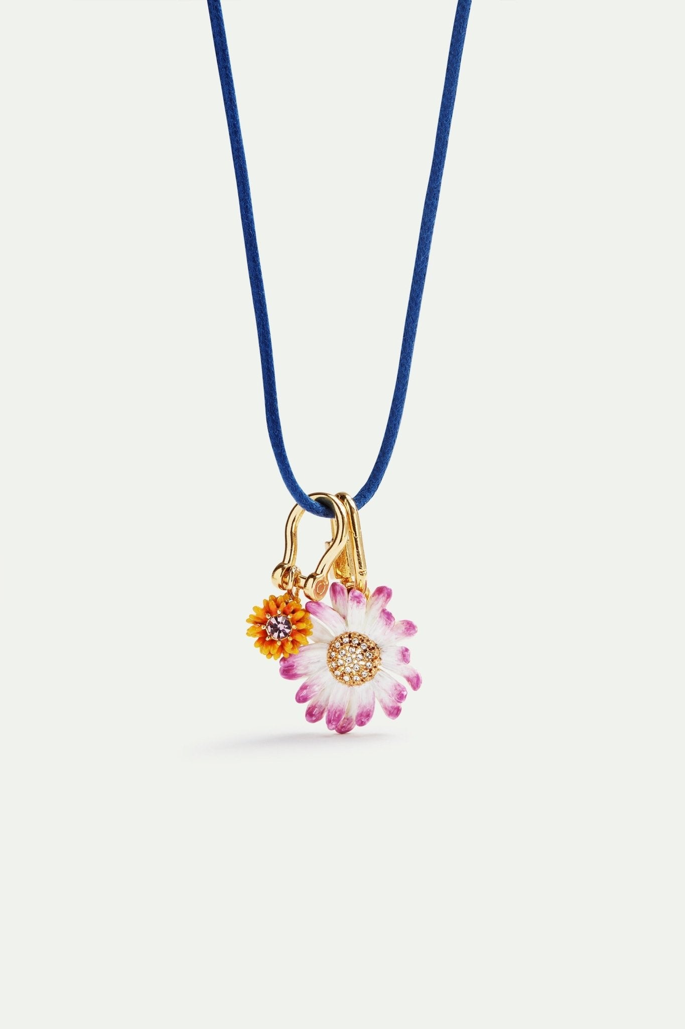 Carabiner and flower blue necklace | AVFR3021 - Les Nereides