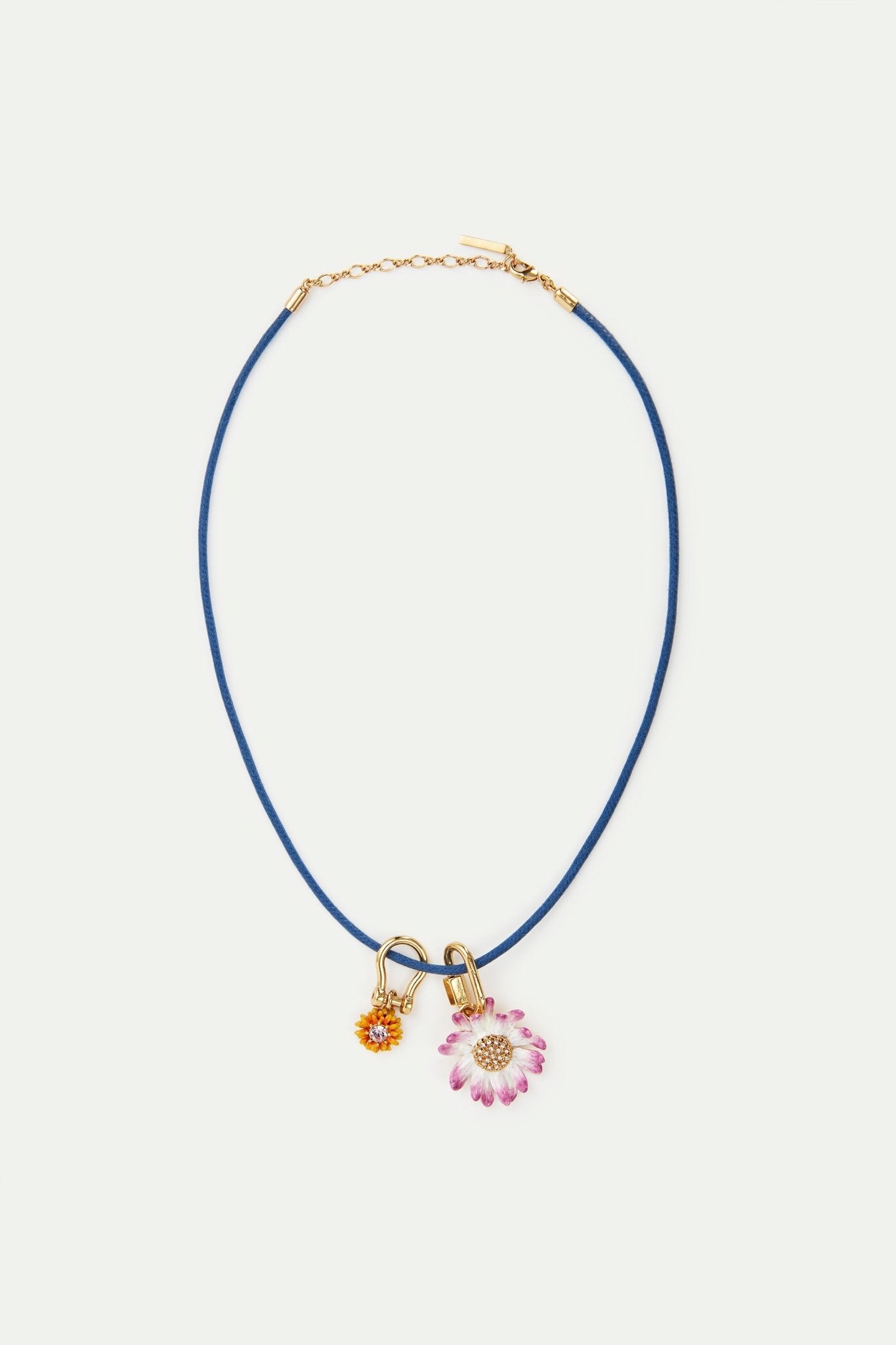 Carabiner and flower blue necklace | AVFR3021 - Les Nereides