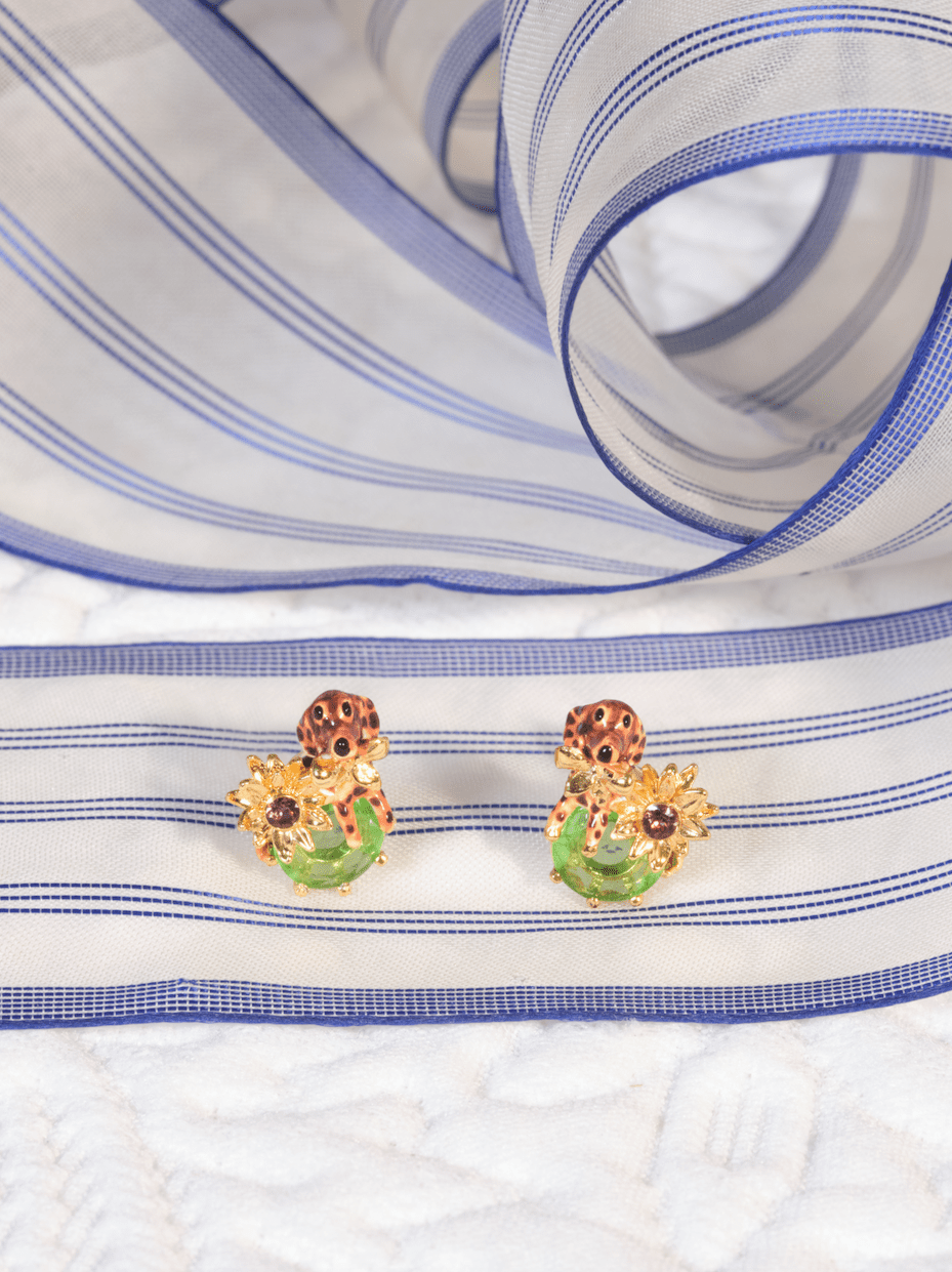 Dachshund And Stone Earrings | ASLA1041 - Les Nereides