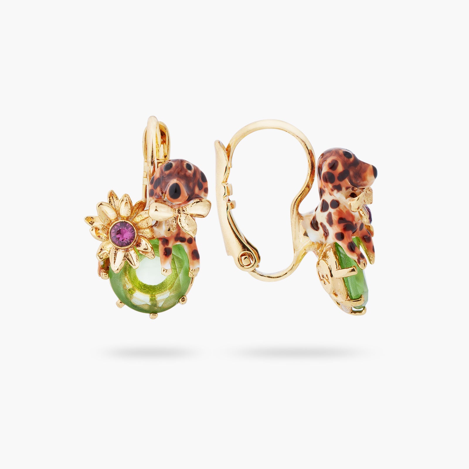 Dachshund And Stone Earrings | ASLA1041 - Les Nereides