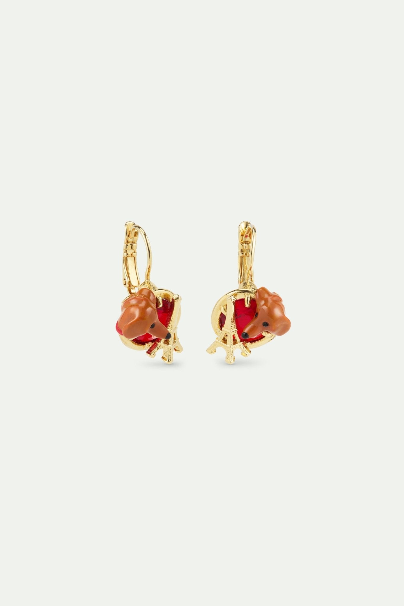 Dachshund & Eiffel Tower Sleeper Earrings | AWLA1031 - Les Nereides