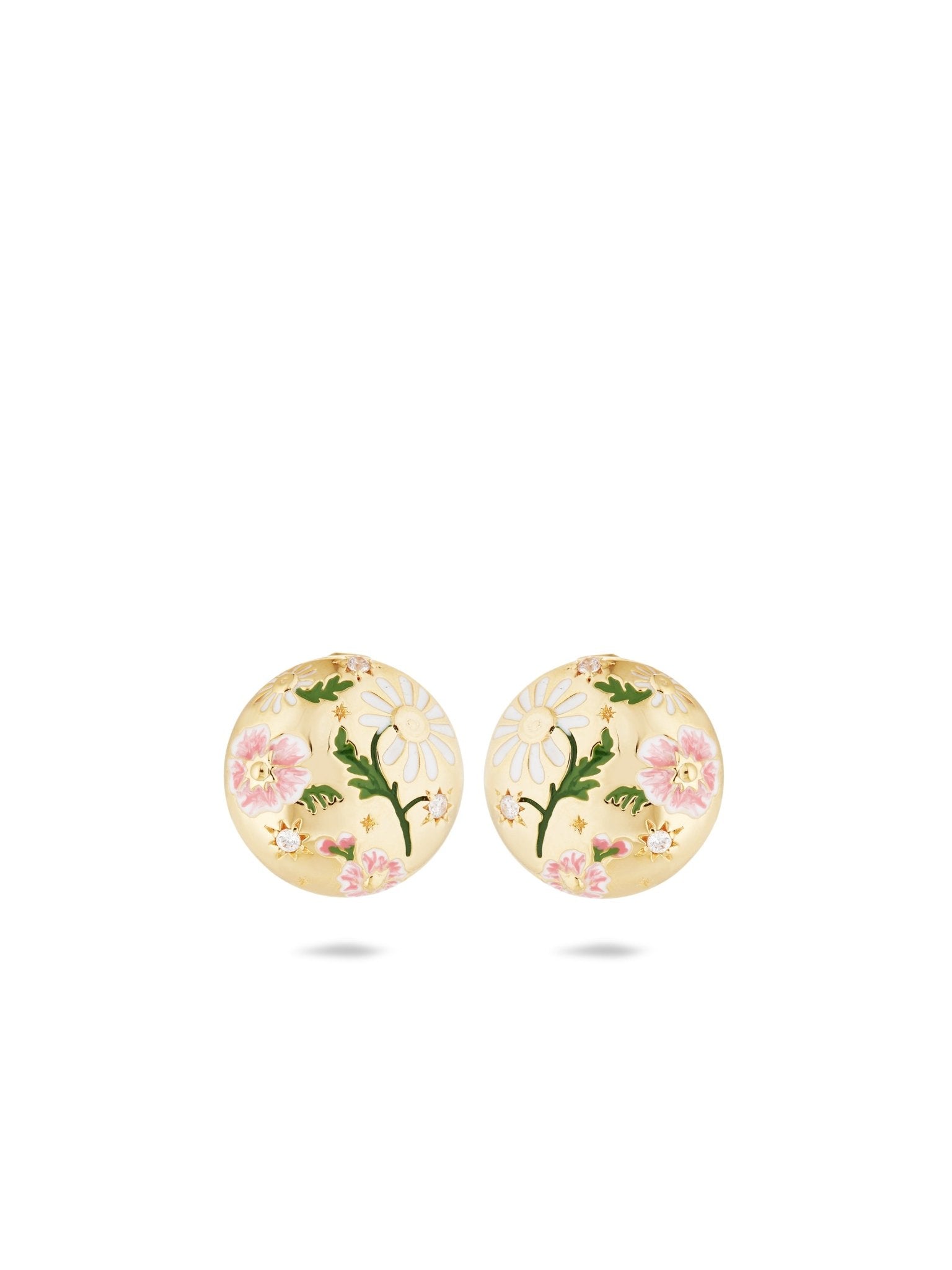 Daisy And Pansy Flower Earrings | AUPS1021 - Les Nereides