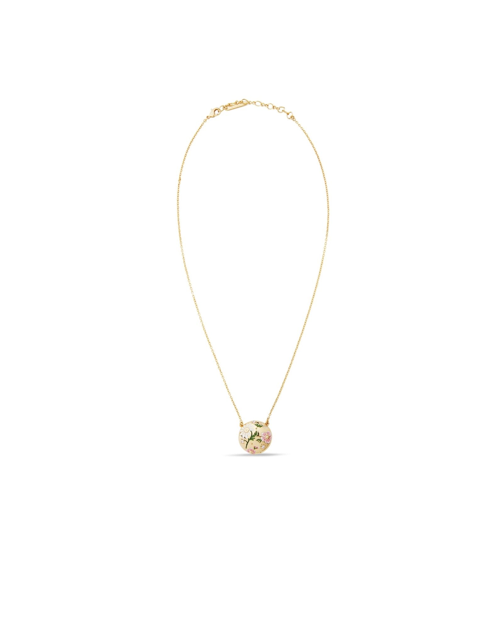 Daisy And Pansy Flower Pendant Necklace | AUPS3041 - Les Nereides