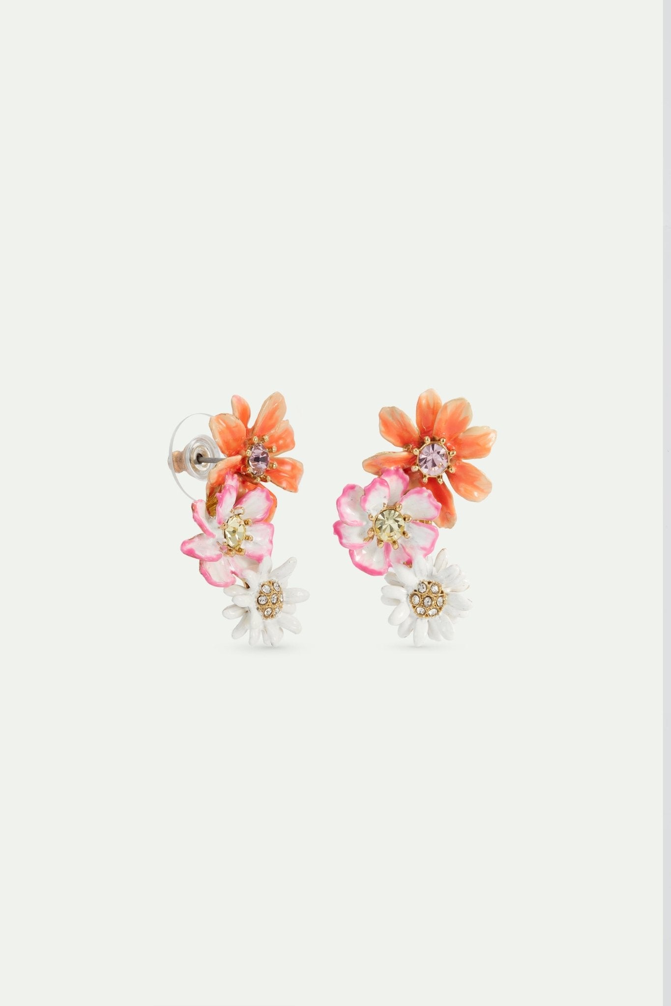 Daisy and zinnia flower earrings | AVFR1021 - Les Nereides