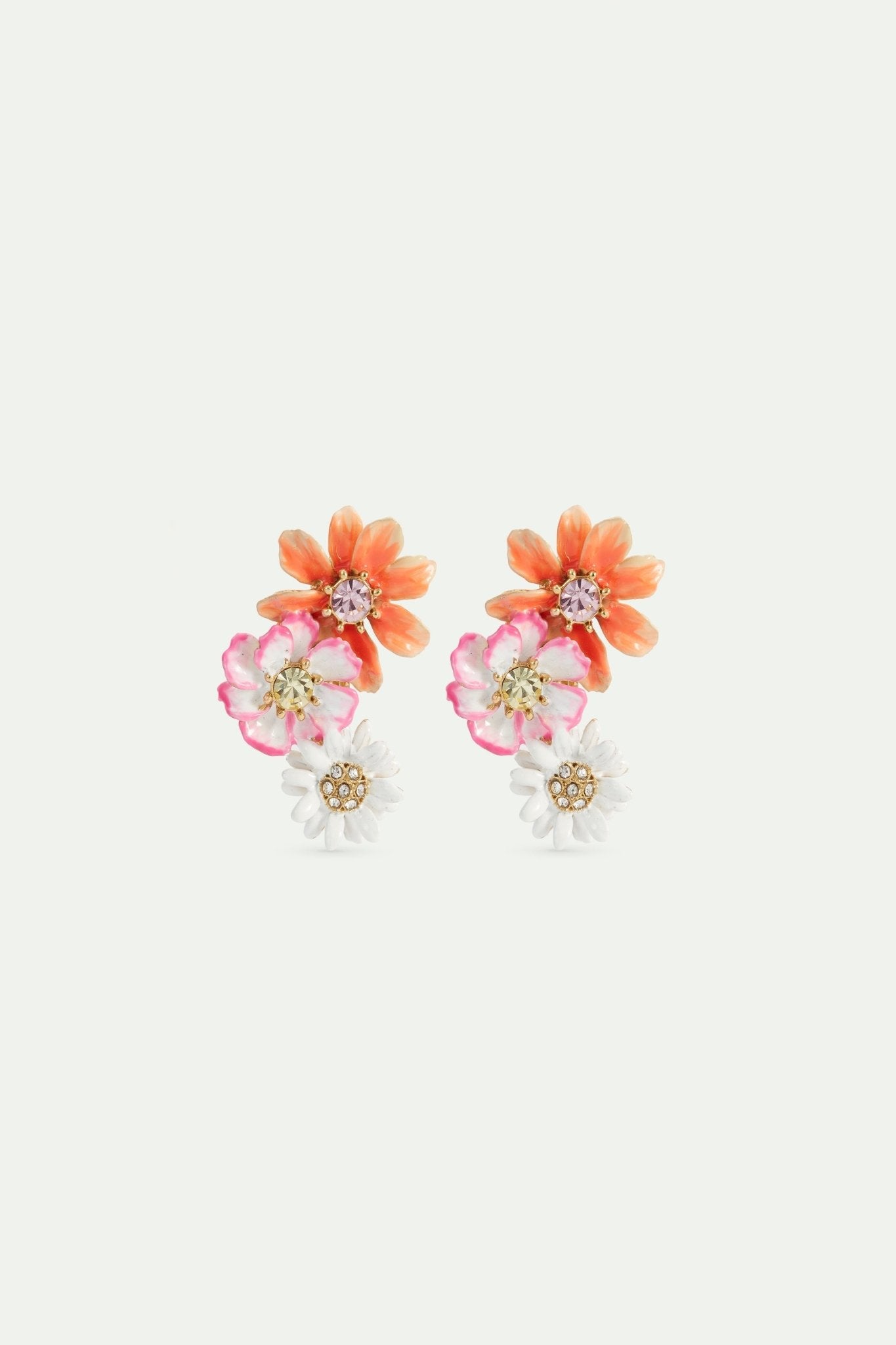 Daisy and zinnia flower earrings | AVFR1021 - Les Nereides
