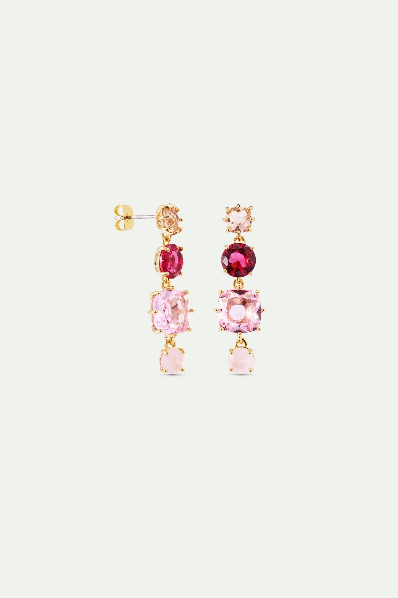 Diamantine Earrings With 4 Rosa Centifolia Stones | AXLD1204 - Les Nereides