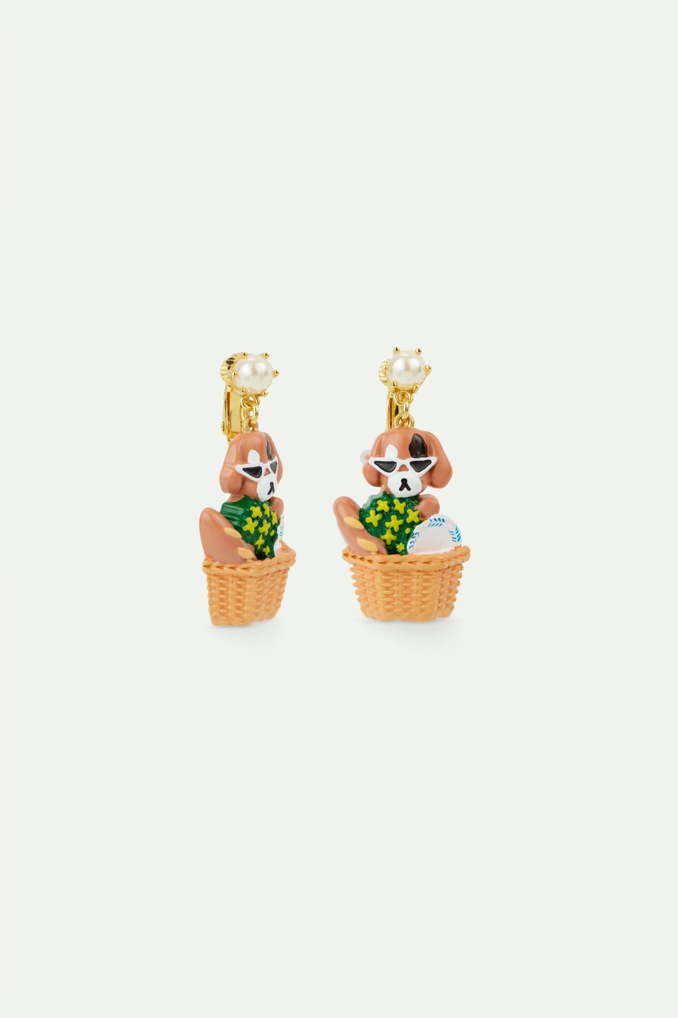 Dog and picnic basket earrings | AVHP1081 - Les Nereides