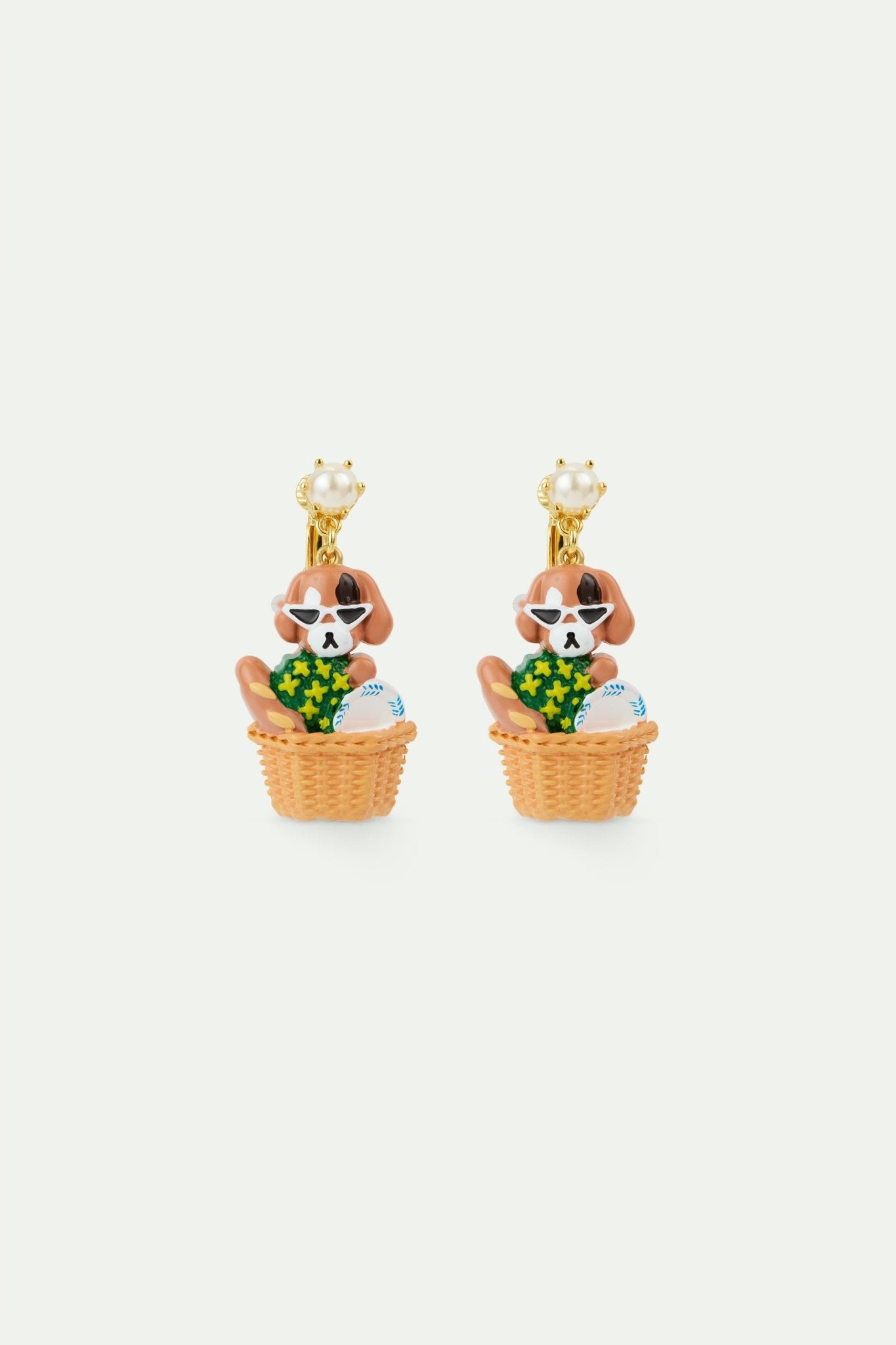 Dog and picnic basket earrings | AVHP1081 - Les Nereides