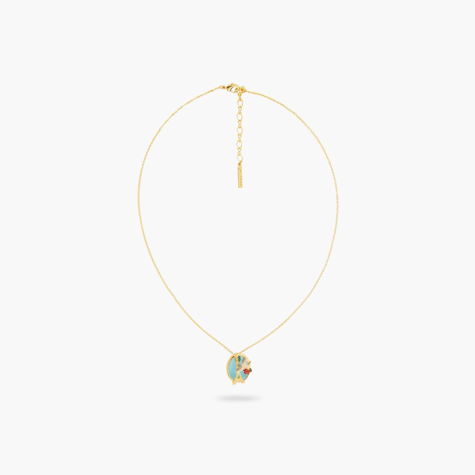 Eiffel Tower, Sparrow And Rose Pendant Necklace | ATPA3021 - Les Nereides