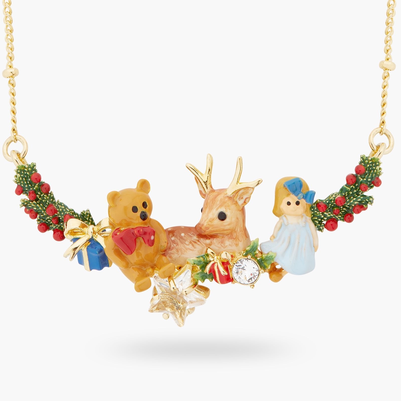 Fawn And Christmas Gift Statement Necklace | ASPS3011 - Les Nereides