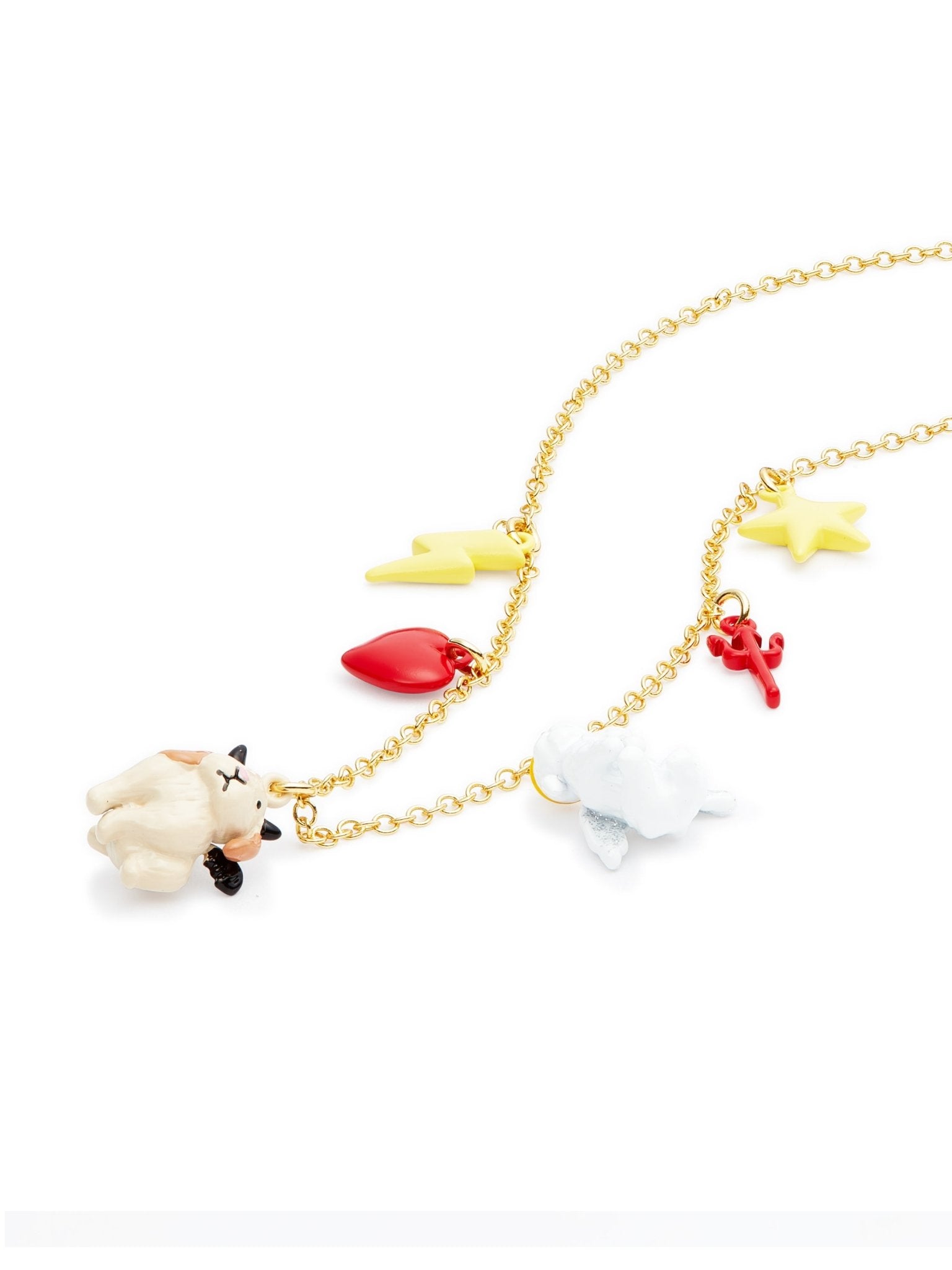 Fine Angel Rabbit and Demon Rabbit Necklace | AUFC3031 - Les Nereides