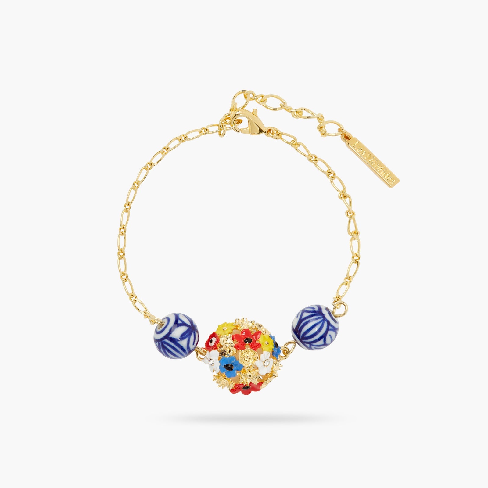 Fine Flower Bouquet And Ceramic Bead Bracelet | ATPO2031 - Les Nereides