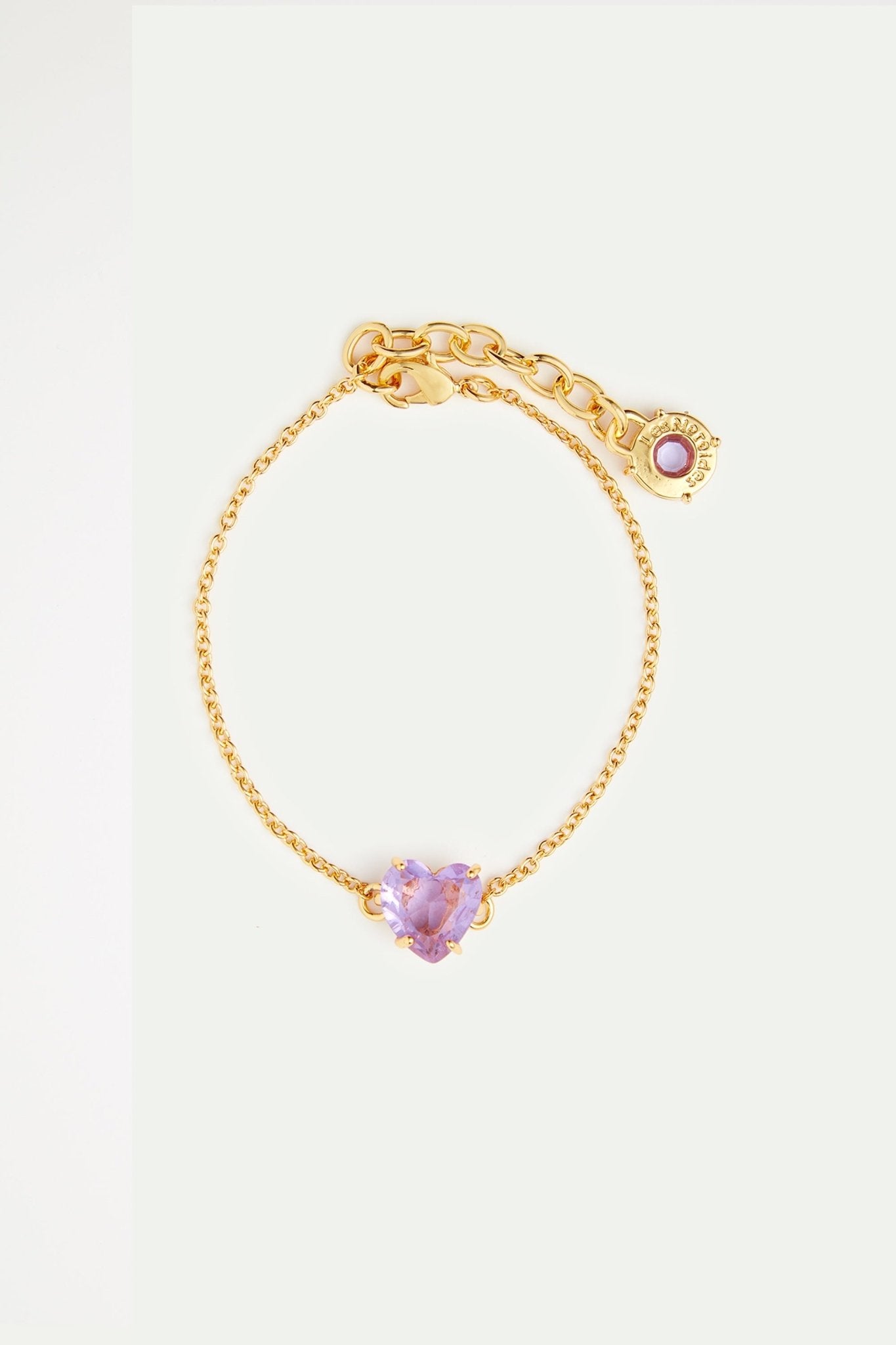Fine lavender diamantine heart - shaped stone bracelet | AVLD2531 - Les Nereides