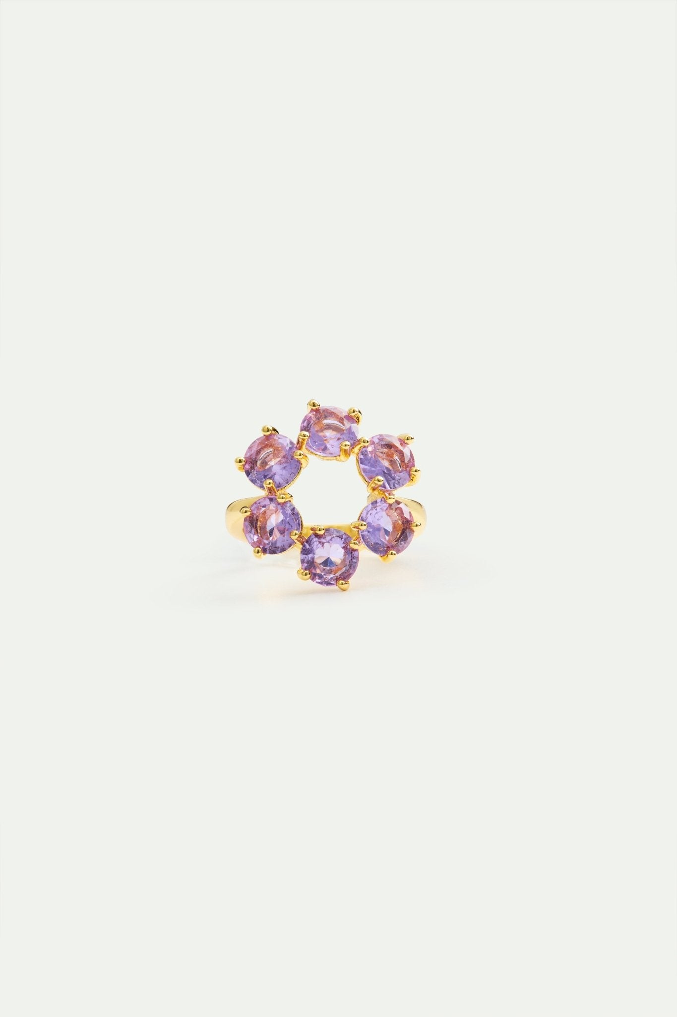 Fine lavender diamantine six round stone ring | AVLD6191 - Les Nereides