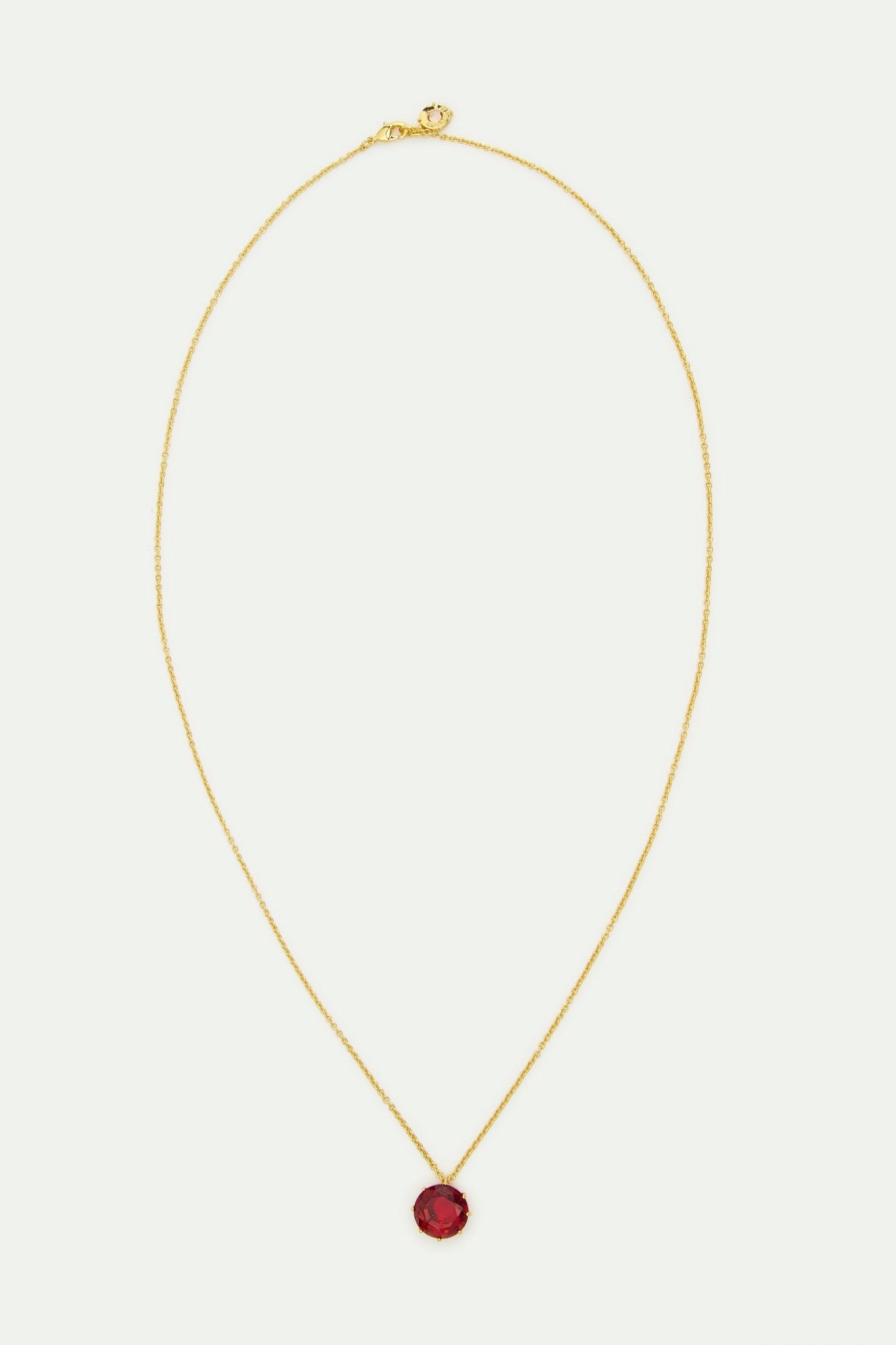 Fine Necklace With Dark Pink Round Stone | AWLD3331 - Les Nereides